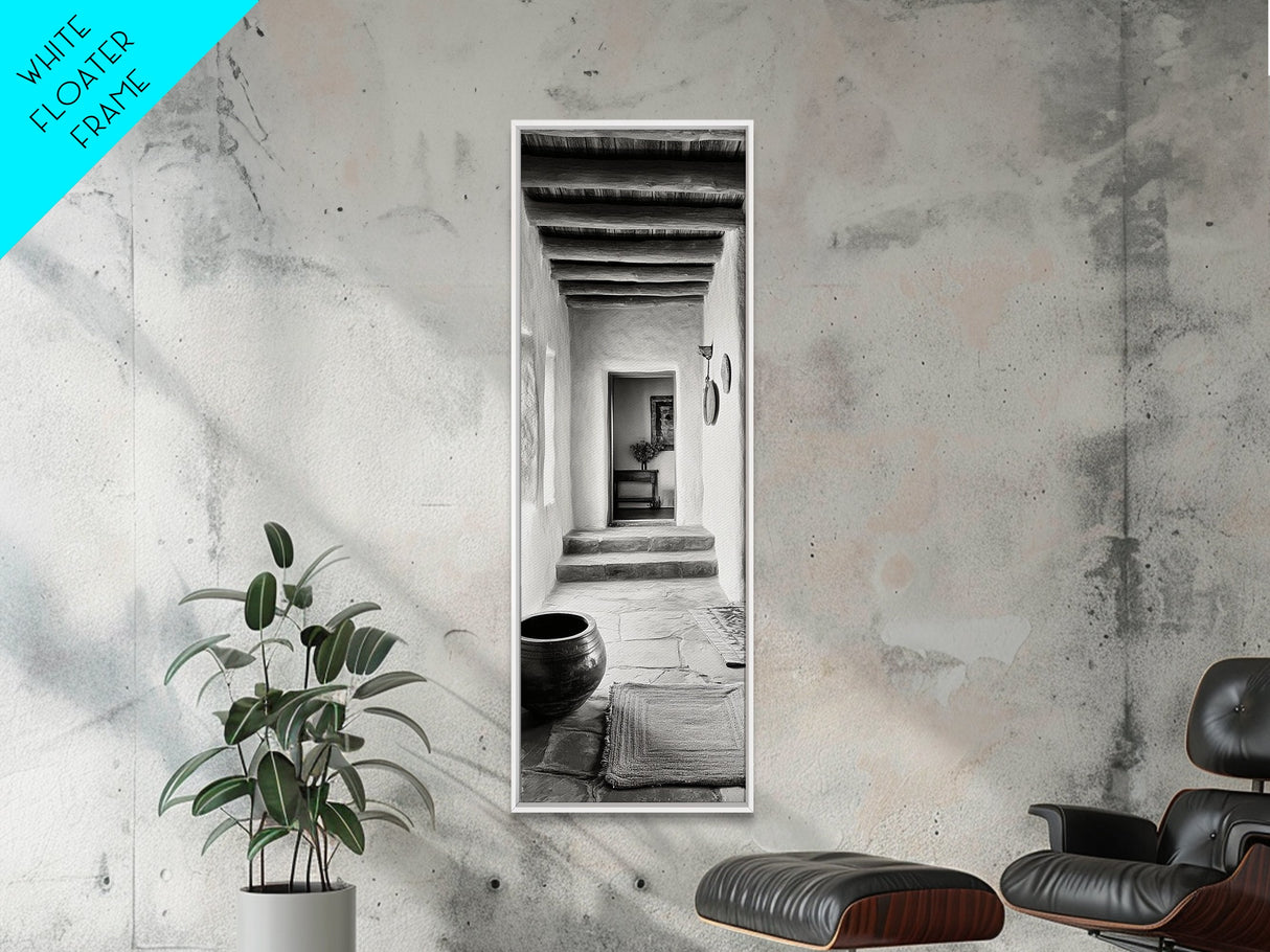 Southwestern Hallway, Adobe Texture, Earthy Decor, Desert Style, Rustic Design, Framed Canvas Print, Entryway Wall Art, Boho Home Vibes