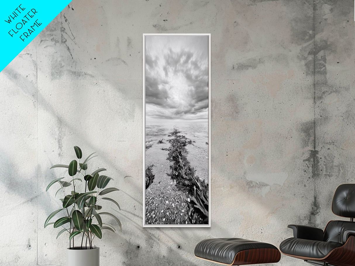 Seaweed Trail, Ocean Depth, Coastal Texture, Shoreline Calm, Marine Inspired Canvas Print, Minimalist Bathroom Wall Art, Ocean Decor