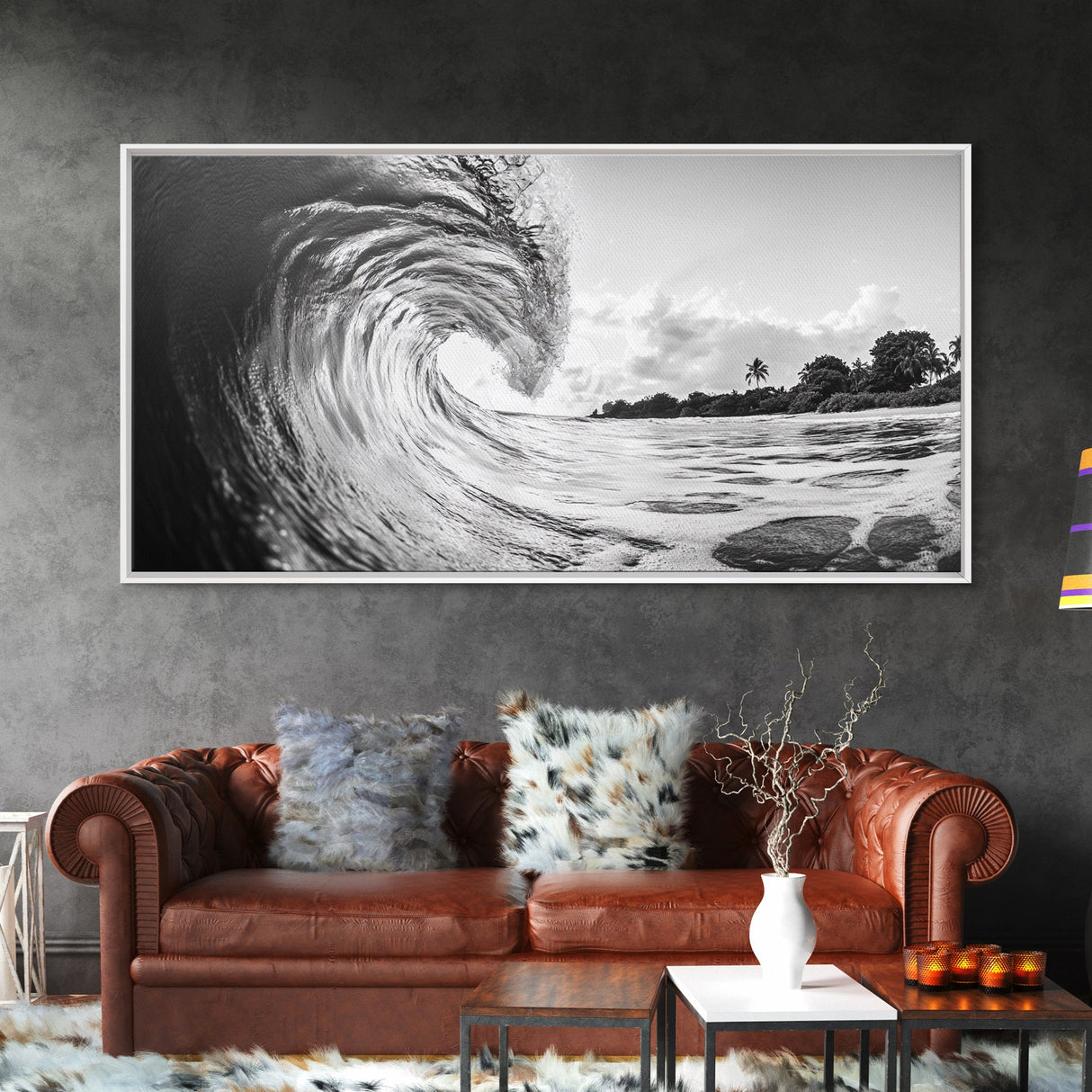 Ocean Wave Art, Coastal Decor, Heart Wave Wall Art, Black and White Photography, Canvas Print, Beach Bathroom, Surf Vibes, Minimalist Surf Home