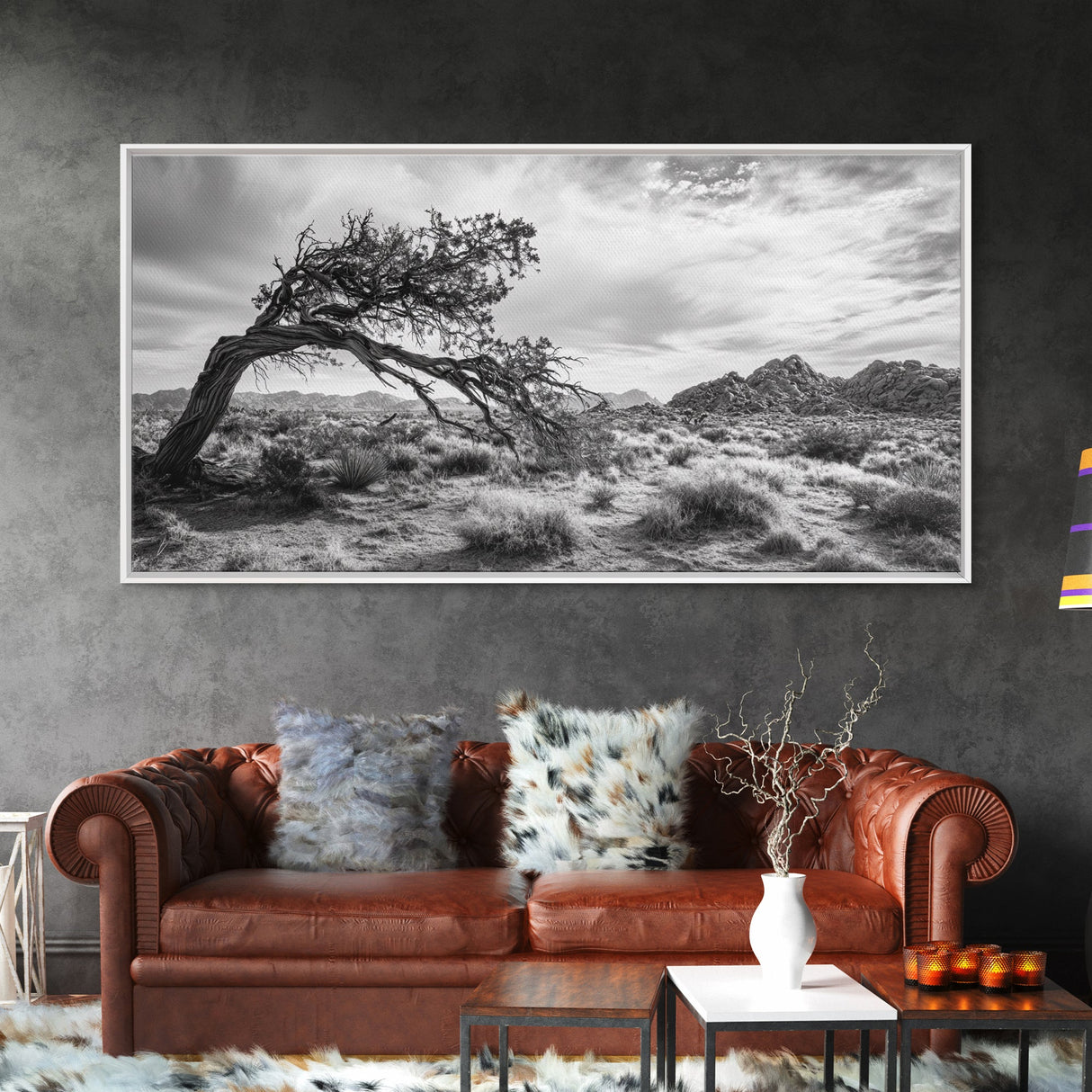 Twisted Tree, Desert Landscape, Surreal Nature, Canvas Print, Rustic Western Decor, Living Room Wall Art, Moody Earth Tones, Fall Aesthetic