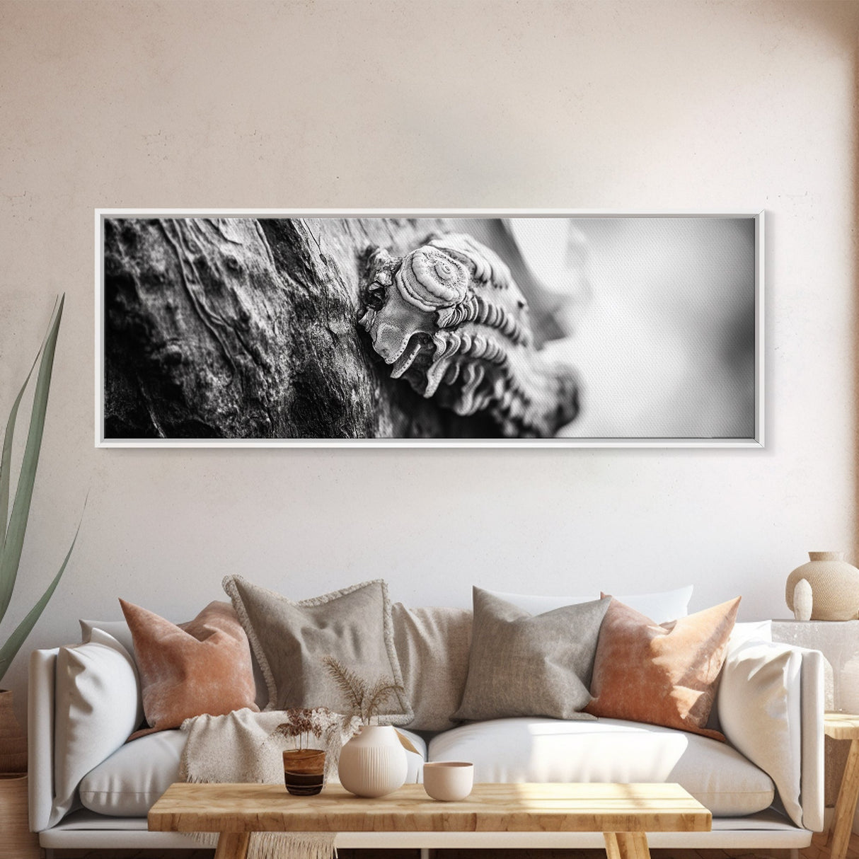 Tree Fungus, Natural Texture, Close-Up Growth, Wood Grain, Framed Canvas Print, Nature Wall Art, Boho Bedroom Decor, Botanical Print