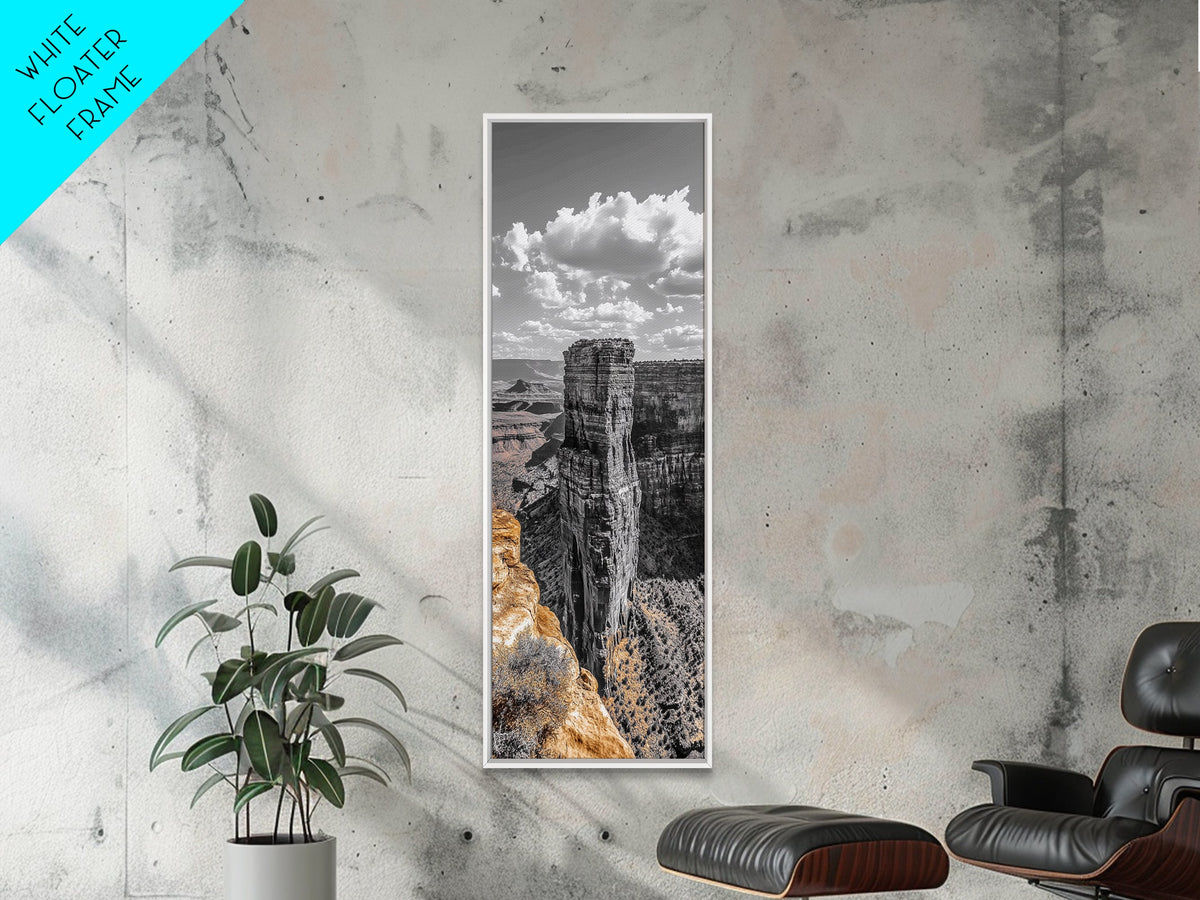 Grand Canyon View, Desert Tower, Southwest Scene, Framed Canvas Print, nature photography, office wall art, Arizona minimalist art