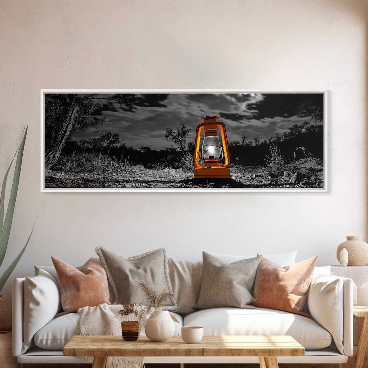 Lantern Glow, Night Forest, Rustic Camping, Glowing Light, Canvas Print, Fall Wall Art, Cozy Home Accent, Cabin or Den Decor