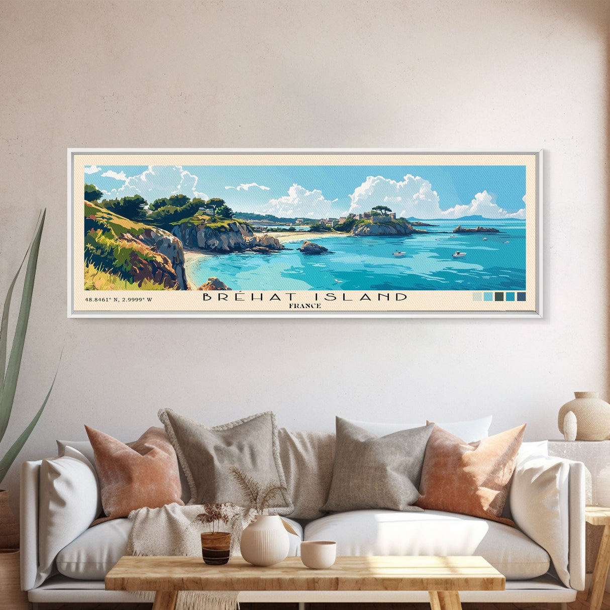 Bréhat Island, France Panoramic Print, Vacation Gift, France Wall Art, Vacation Wall Art, Vacatation Memories, Beach Decor, Beach Or Lakehouse Art