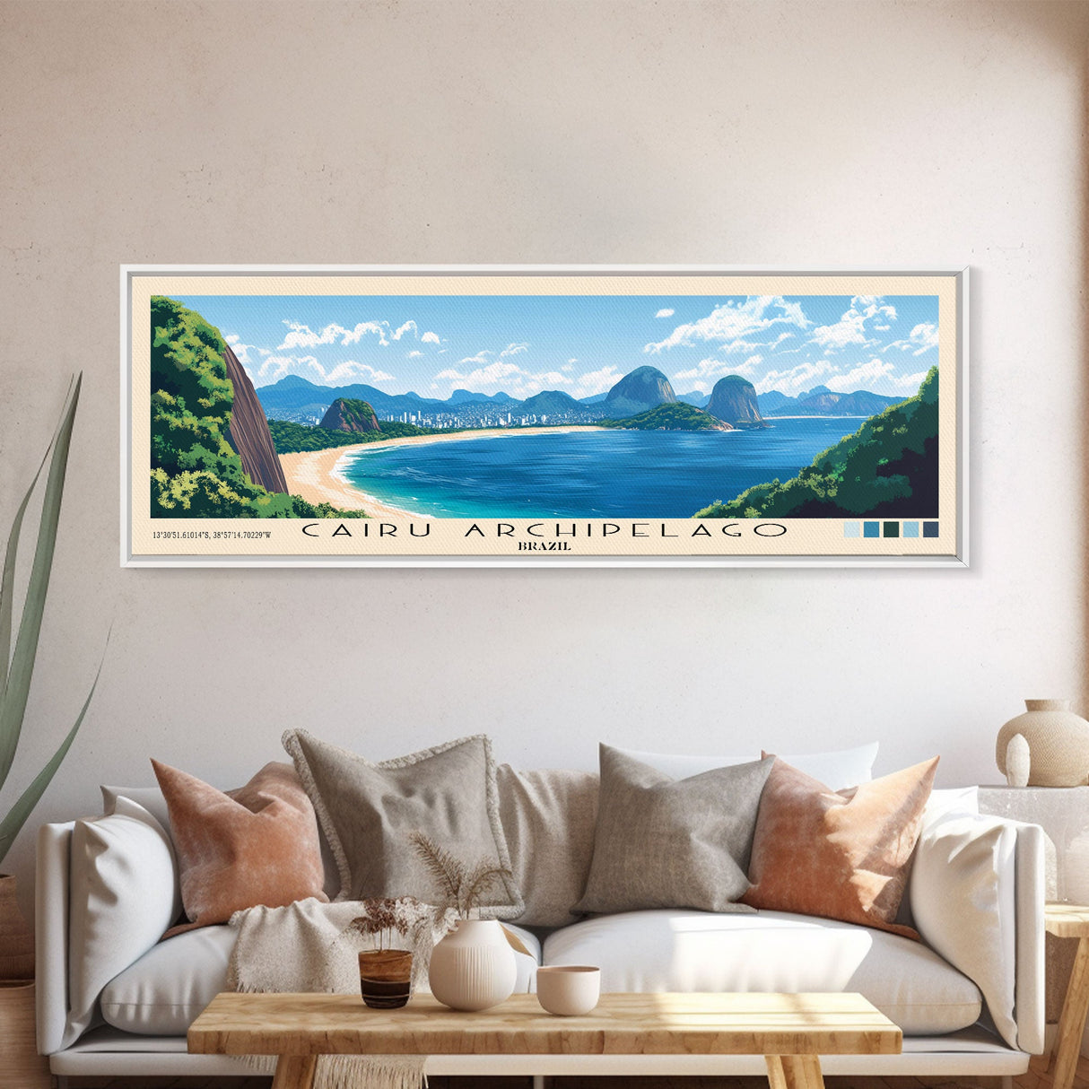 Cairu Archipelago, Brazil Panoramic Print, Vacation Gift, Brazil Wall Art, Beach Painting, Beach Decor, Large Wall Art, Wood Frame Art