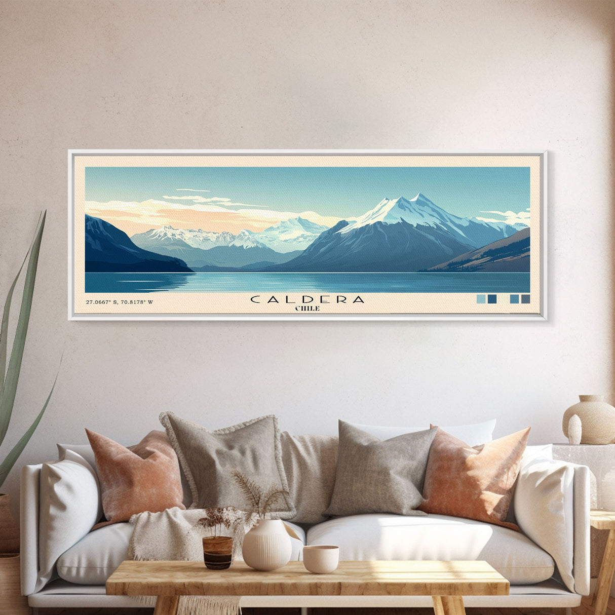 Caldera, Chile Panoramic Print, Vacation Gift, Chile Wall Art, Beach Painting, Beach Decor, Beach Or Lakehouse Art