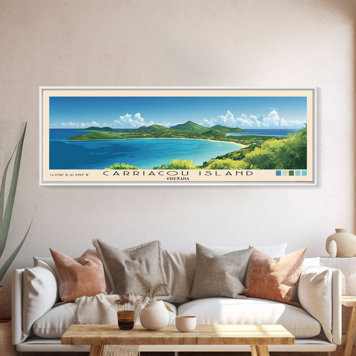 Carriacou Island, Grenada Panoramic Print, Vacation Gift, Grenada Wall Art, Vacation Wall Art, Vacatation Memories, Beach Decor, Beach Or Lakehouse Art