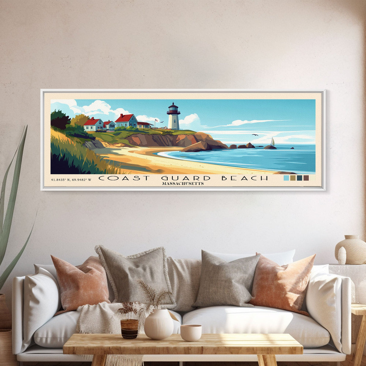 Coast Guard Beach, Massachusetts Panoramic Print, Vacation Gift, Massachusetts Wall Art, Vacation Wall Art, Vacatation Memories, Beach Decor, Beach Or Lakehouse Art