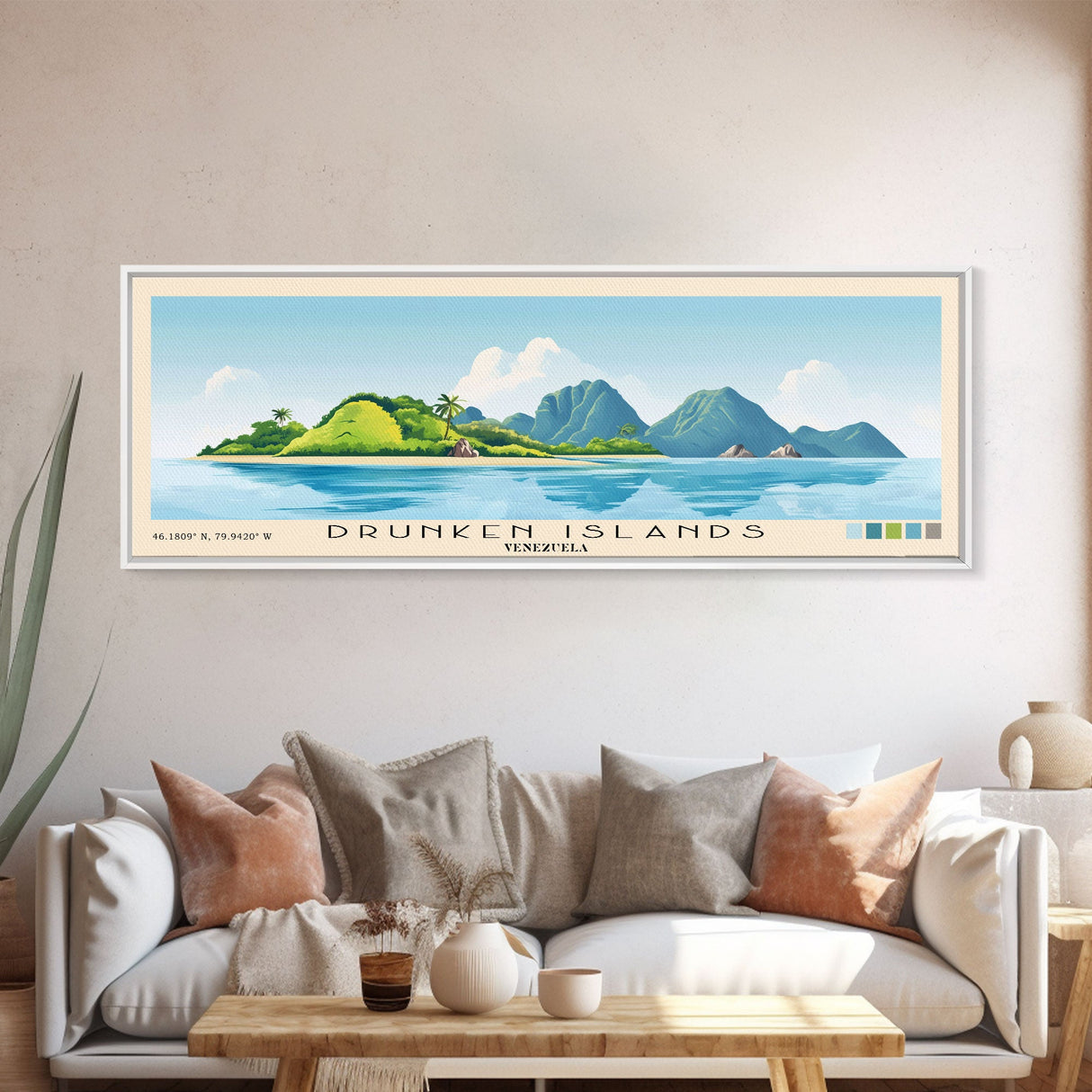 Drunken Islands, Venezuela Panoramic Print, Vacation Gift, Venezuela Wall Art, Vacation Wall Art, Vacatation Memories, Beach Decor, Beach Or Lakehouse Art
