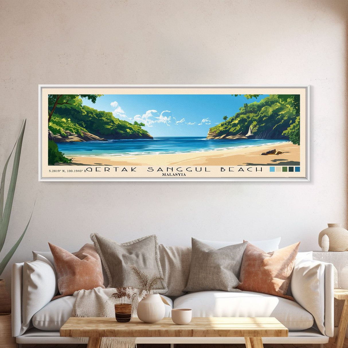 Gertak Sanggul Beach, Malasyia Panoramic Print, Vacation Gift, Malasyia Wall Art, Vacation Wall Art, Vacatation Memories, Beach Decor, Beach Or Lakehouse Art