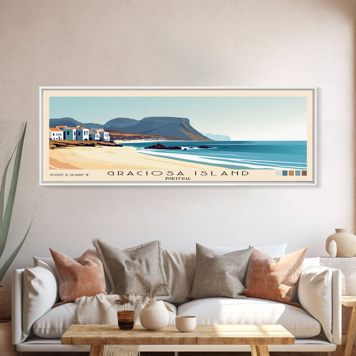 Graciosa Island, Portugal Panoramic Print, Vacation Gift, Portugal Wall Art, Vacation Wall Art, Vacatation Memories, Beach Decor, Beach Or Lakehouse Art