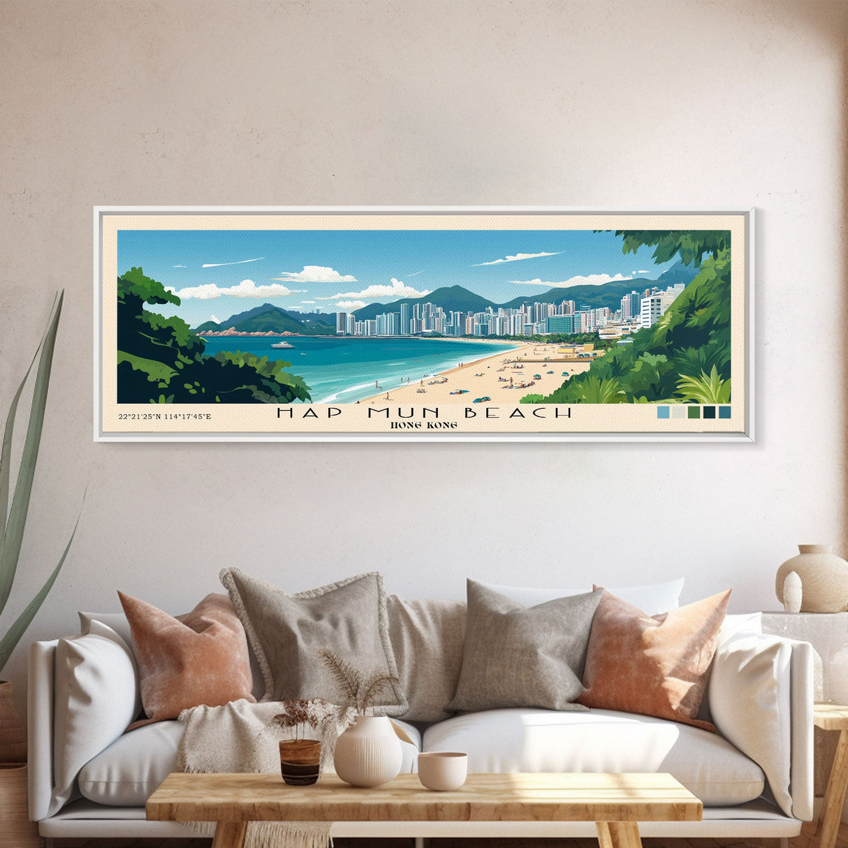 Hap Mun Beach, Hong Kong Panoramic Print, Vacation Gift, Hong Kong Wall Art, Vacation Wall Art, Vacatation Memories, Beach Decor, Beach Or Lakehouse Art