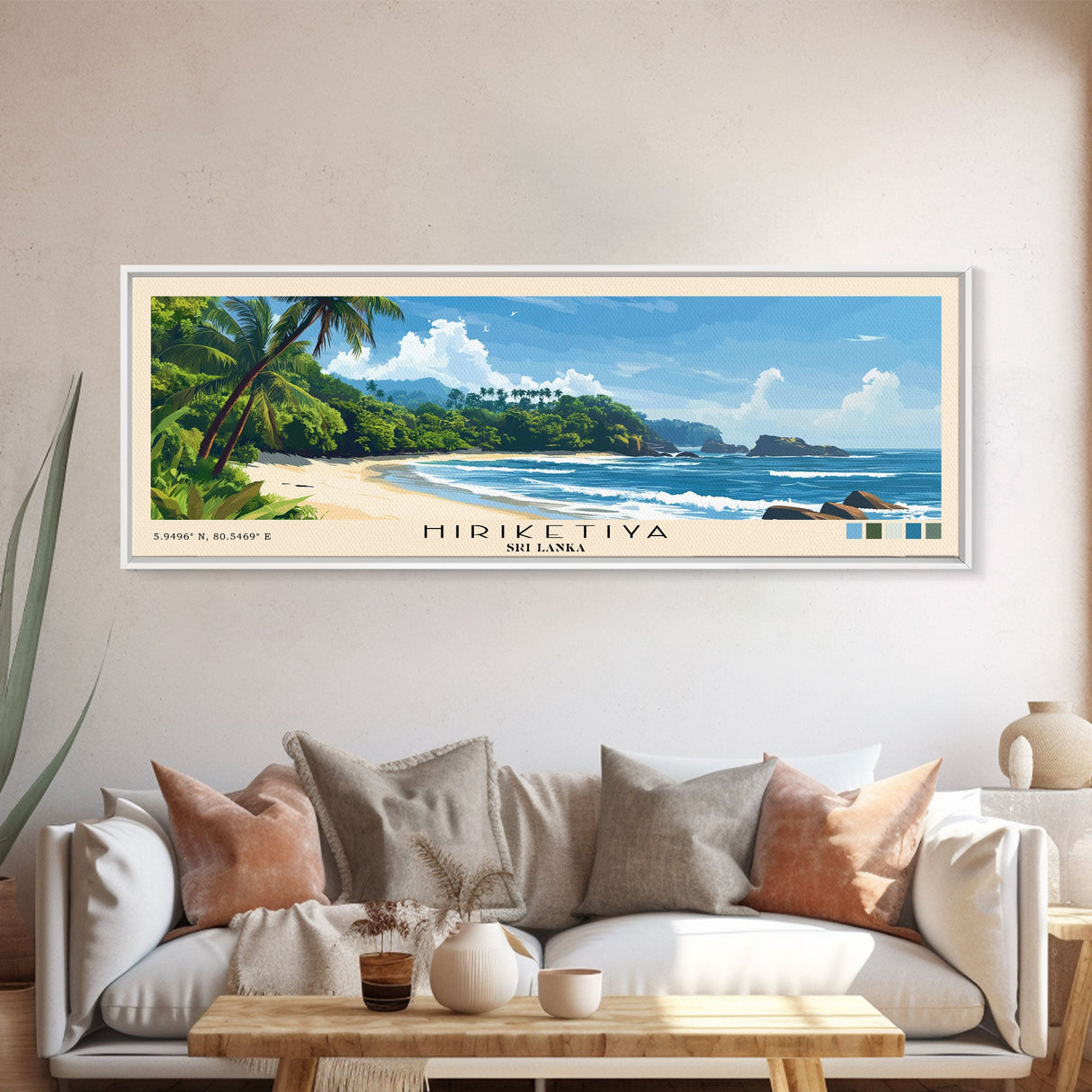 Hiriketiya, Sri Lanka Panoramic Print, Vacation Gift, Sri Lanka Wall Art, Vacation Wall Art, Vacatation Memories, Beach Decor, Beach Or Lakehouse Art