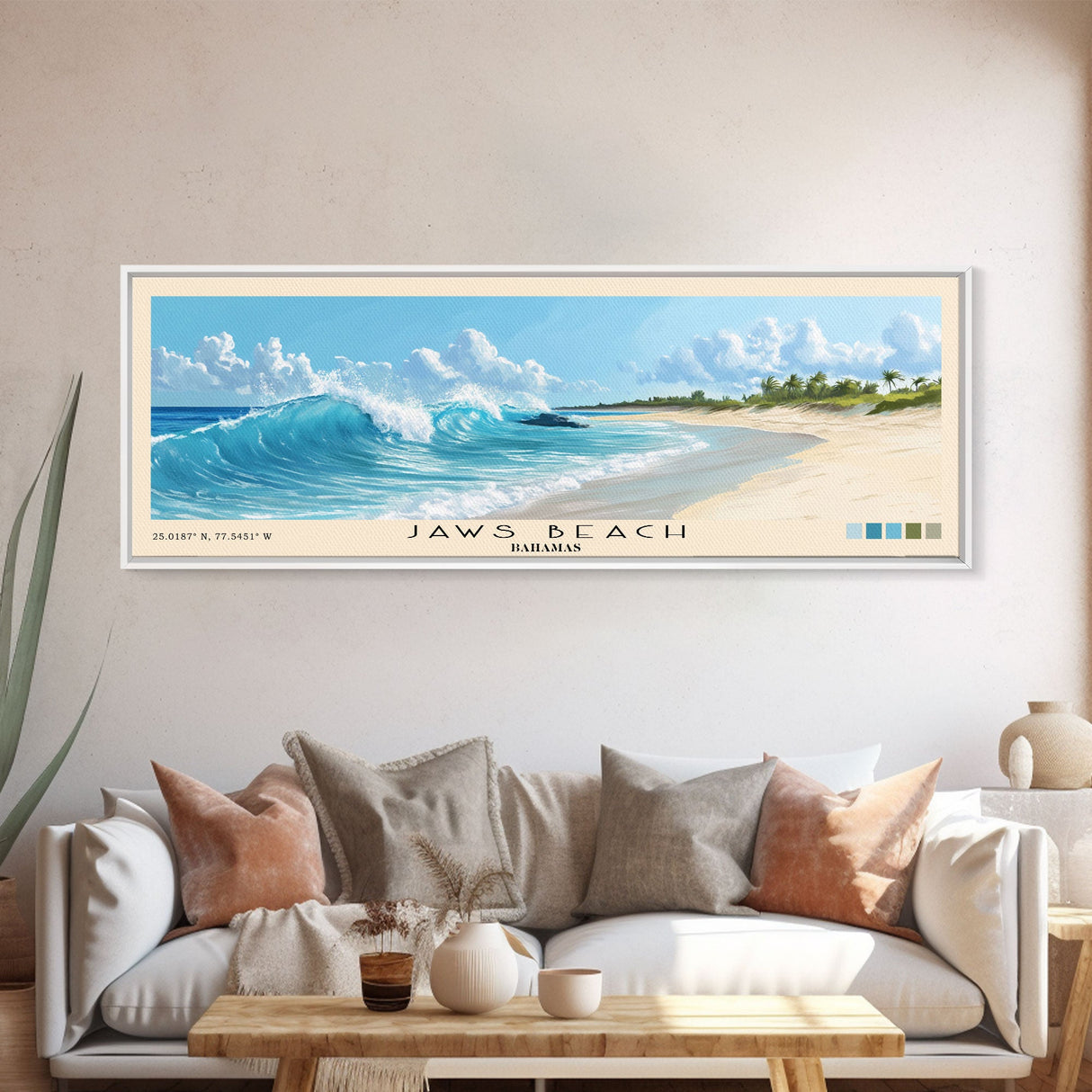 Jaws Beach, Bahamas Panoramic Print, Vacation Gift, Bahamas Wall Art, Vacation Wall Art, Vacatation Memories, Beach Decor, Beach Or Lakehouse Art
