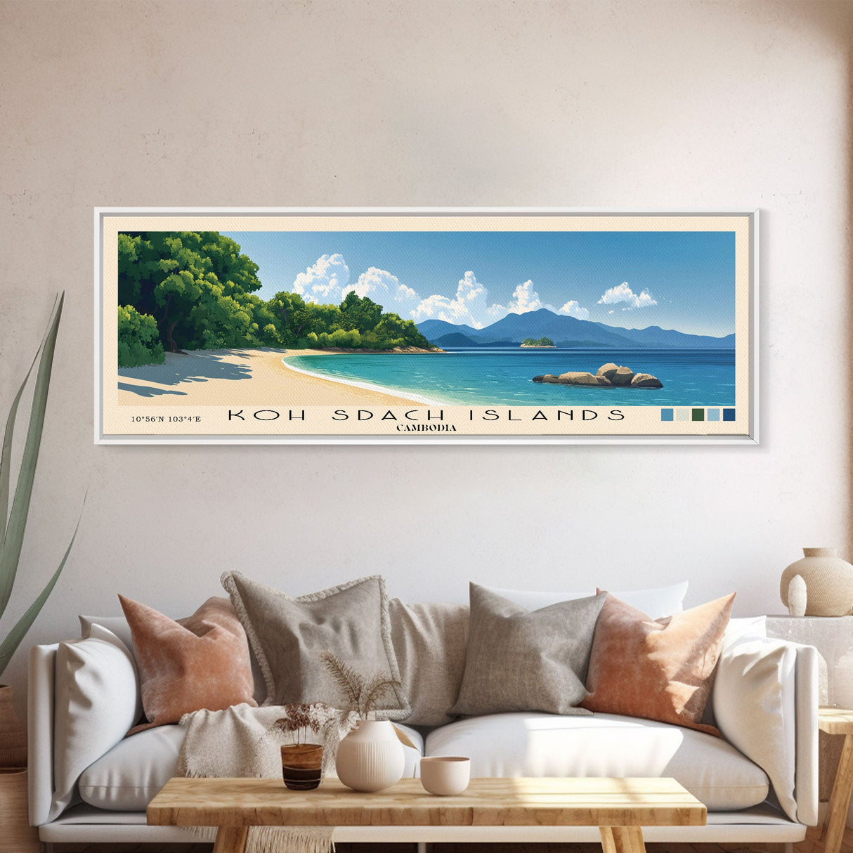 Koh Sdach Islands, Cambodia Panoramic Print, Vacation Gift, Cambodia Wall Art, Vacation Wall Art, Vacatation Memories, Beach Decor, Beach Or Lakehouse Art