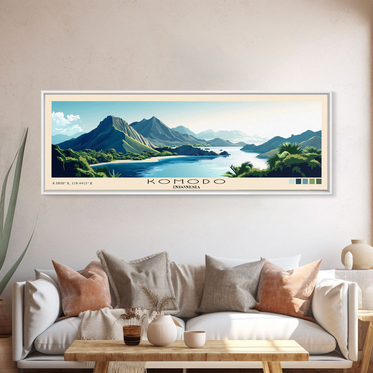 Komodo, Indonesia Panoramic Print, Vacation Gift, Indonesia Wall Art, Vacation Wall Art, Vacatation Memories, Beach Decor, Beach Or Lakehouse Art