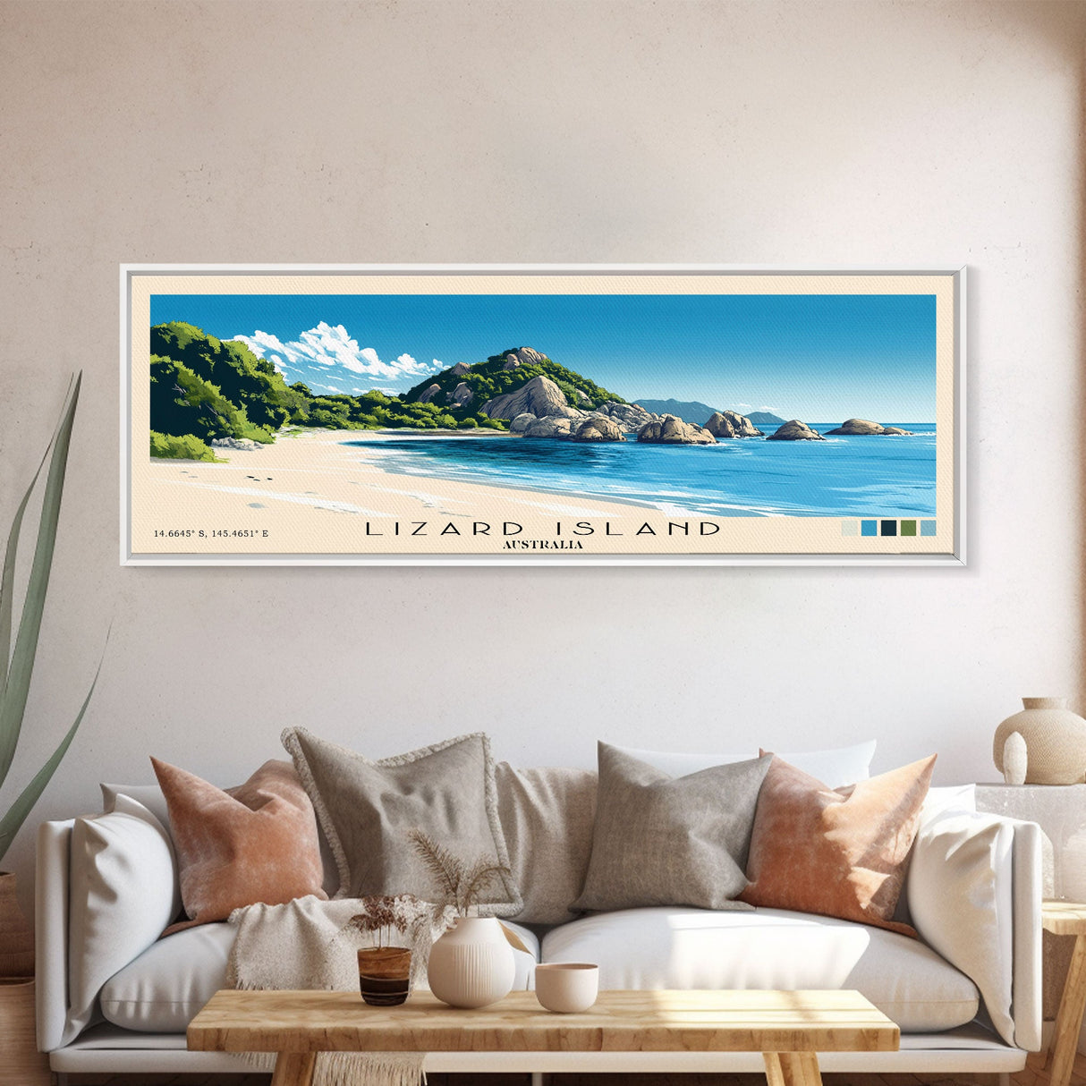 Lizard Island, Australia Panoramic Print, Vacation Gift, Australia Wall Art, Vacation Wall Art, Vacatation Memories, Beach Decor, Beach Or Lakehouse Art