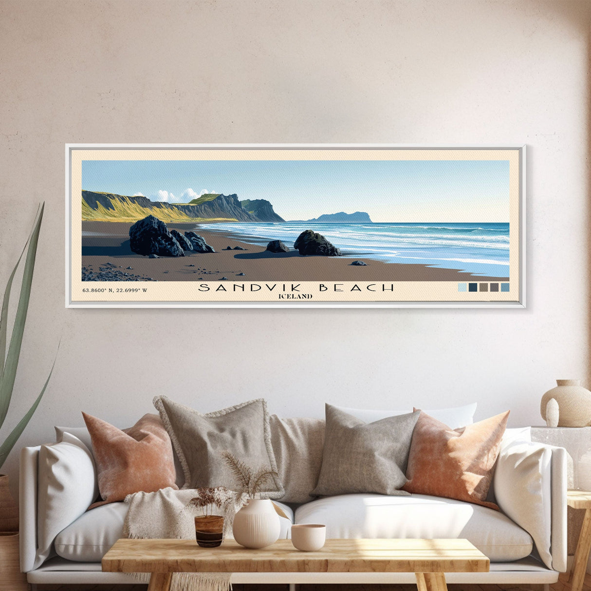 Sandvik Beach, Iceland Panoramic Print, Vacation Gift, Iceland Wall Art, Vacation Wall Art, Vacatation Memories, Beach Decor, Beach Or Lakehouse Art
