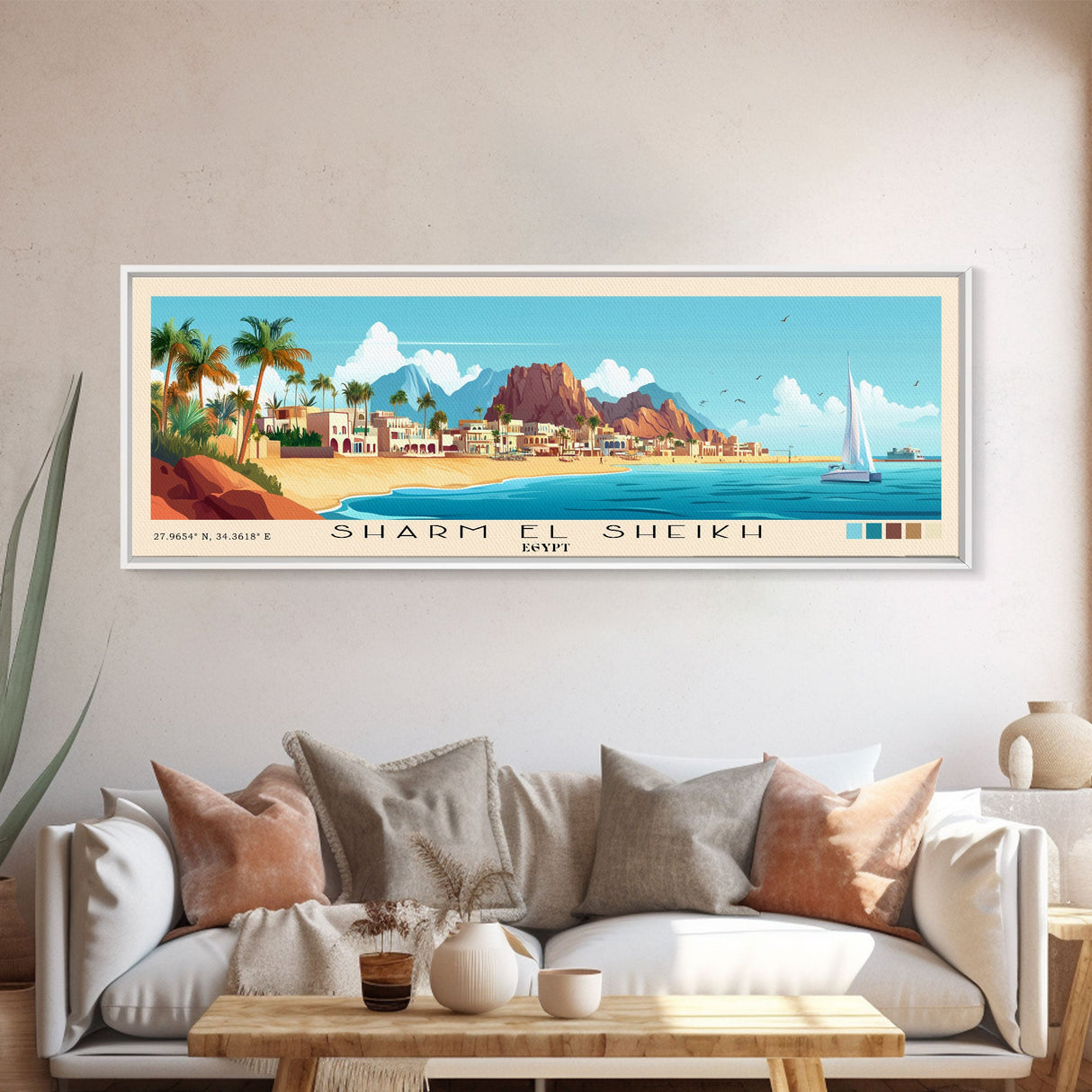Sharm El Sheikh, Egypt Panoramic Print, Vacation Gift, Egypt Wall Art, Vacation Wall Art, Vacatation Memories, Beach Decor, Beach Or Lakehouse Art