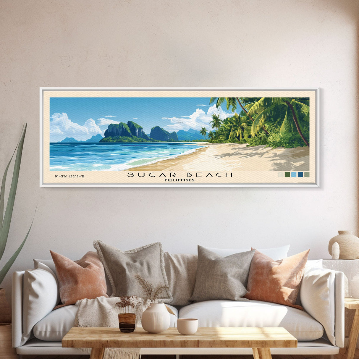 Sugar Beach, Philippines Panoramic Print, Vacation Gift, Philippines Wall Art, Vacation Wall Art, Vacatation Memories, Beach Decor, Beach Or Lakehouse Art