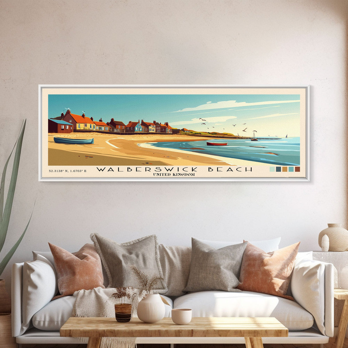 Walberswick Beach, United Kingdom Panoramic Print, Vacation Gift, United Kingdom Wall Art, Vacation Wall Art, Vacatation Memories, Beach Decor, Beach Or Lakehouse Art