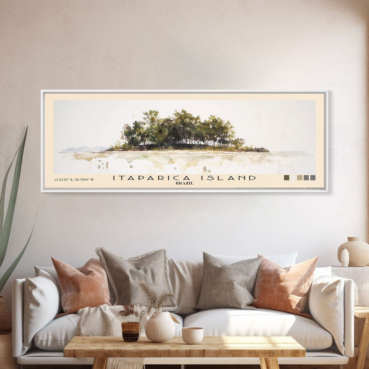 Itaparica Island, Brazil Watercolor Beach Print, Vacation Gift, Brazil Wall Art, Beach Painting, Beach Decor, Beach Painting