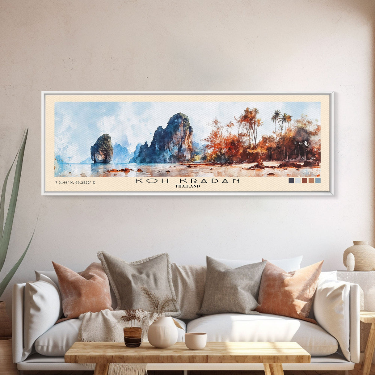 Koh Kradan, Thailand Watercolor Beach Print, Vacation Gift, Thailand Wall Art, Beach Painting, Beach Decor, Beach Painting