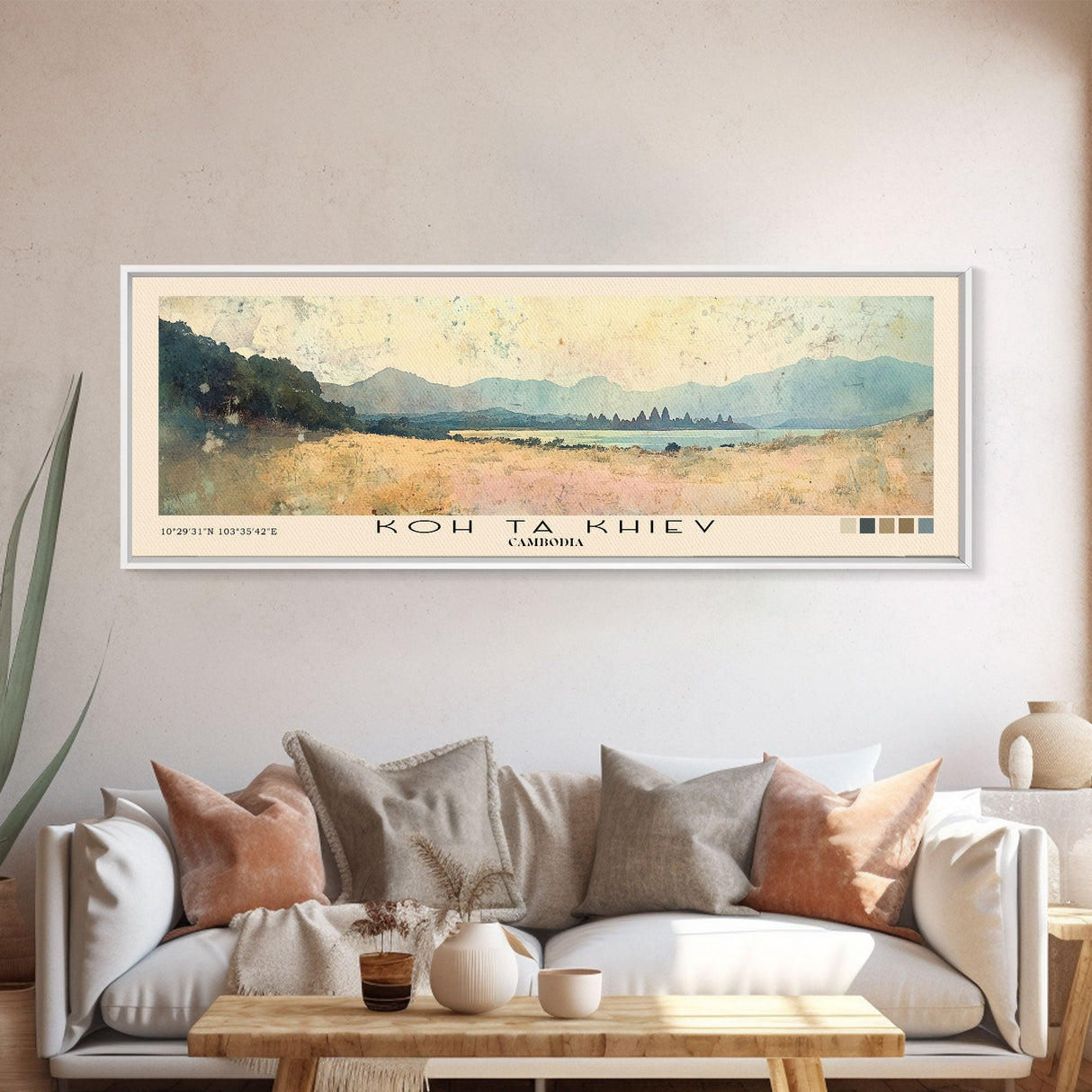 Koh Ta Khiev, Cambodia Watercolor Beach Print, Vacation Gift, Cambodia Wall Art, Beach Painting, Beach Decor, Beach Painting