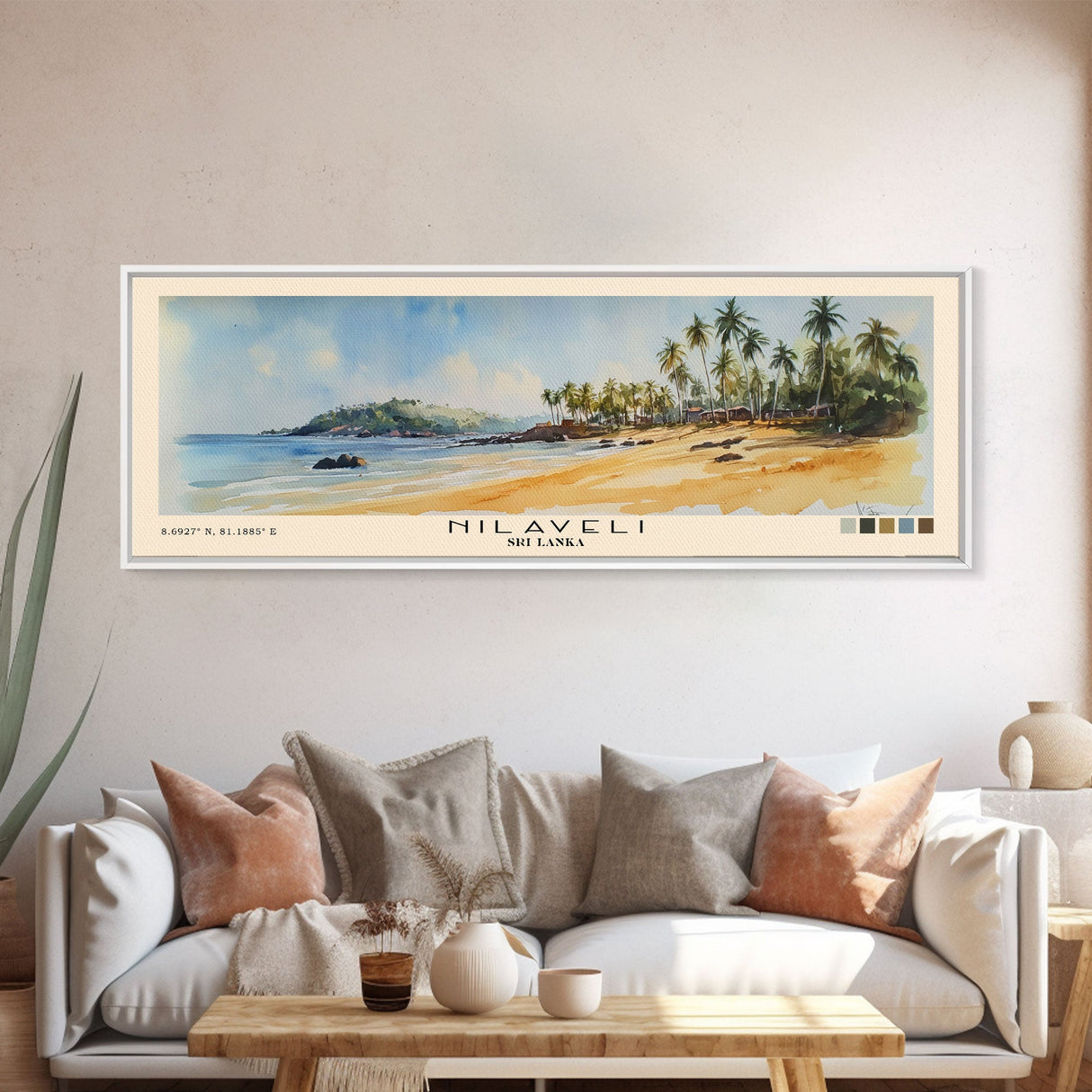 Nilaveli, Sri Lanka Watercolor Beach Print, Vacation Gift, Sri Lanka Wall Art, Beach Painting, Beach Decor, Beach Painting