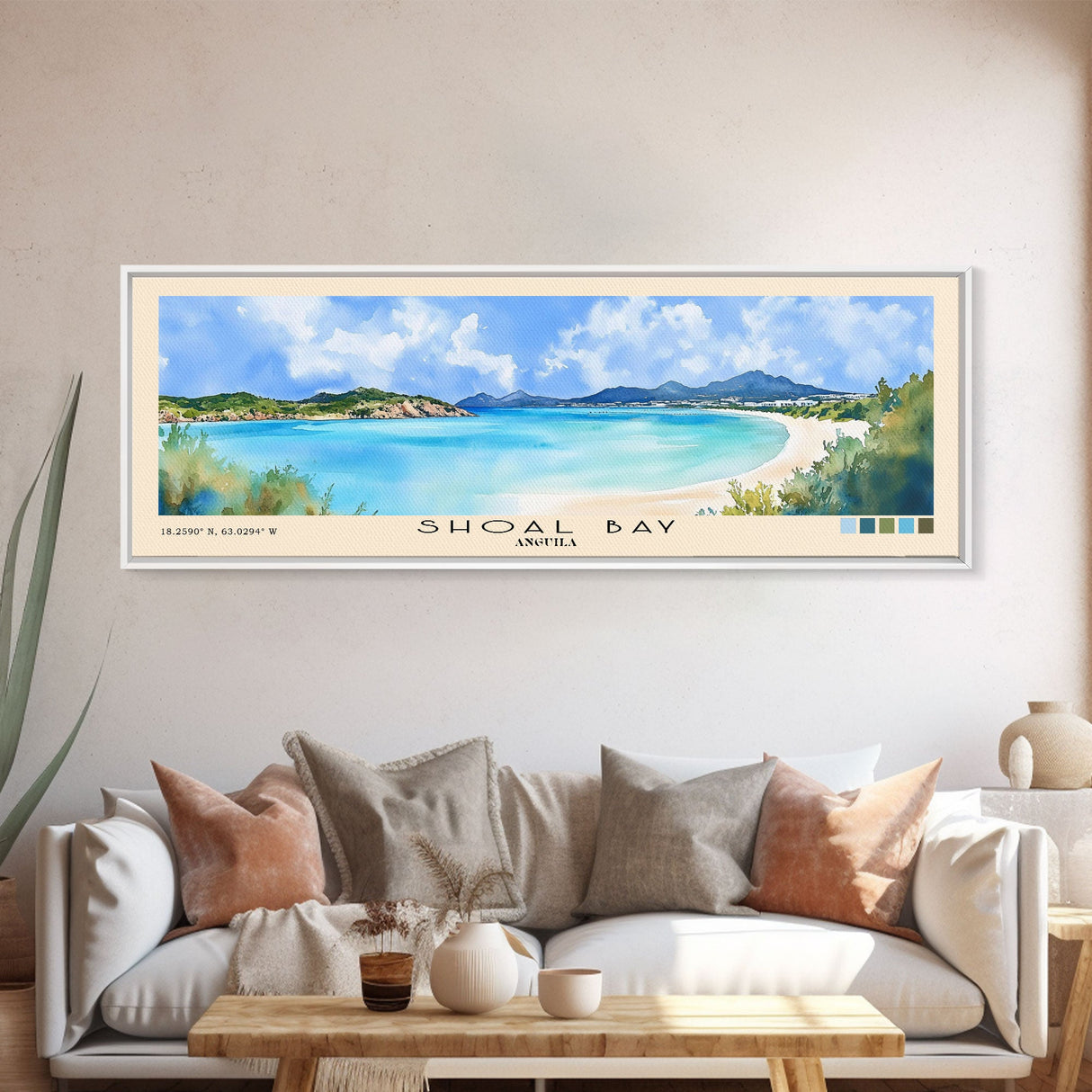 Shoal Bay, Anguila Watercolor Beach Print, Vacation Gift, Anguila Wall Art, Beach Painting, Beach Decor, Beach Painting