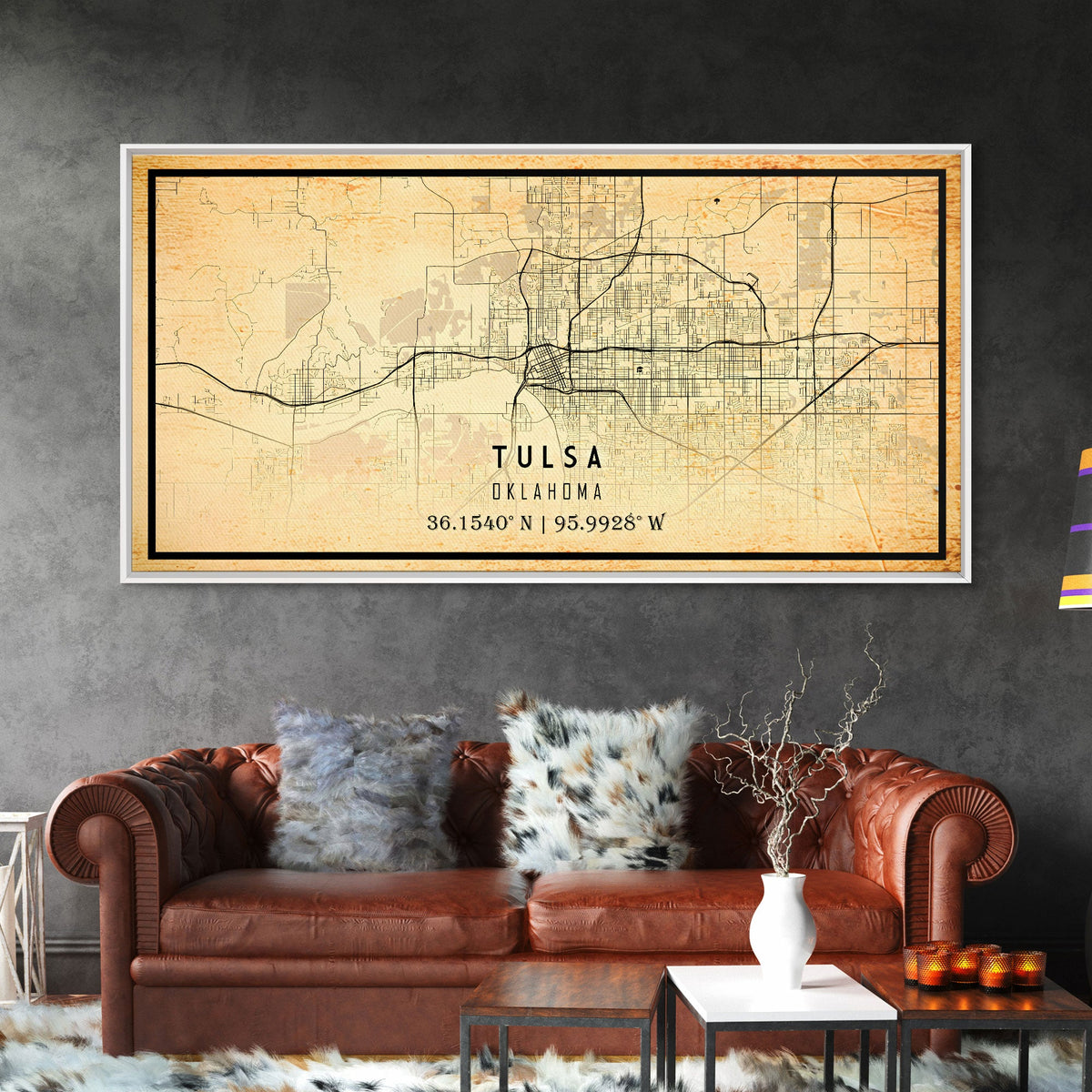 Tulsa Map Art - Oklahoma - Custom Tulsa City Streets Map Print - University of Tulsa - Home Office Decor Tulsa Map Decor Oklahoma Wall Art