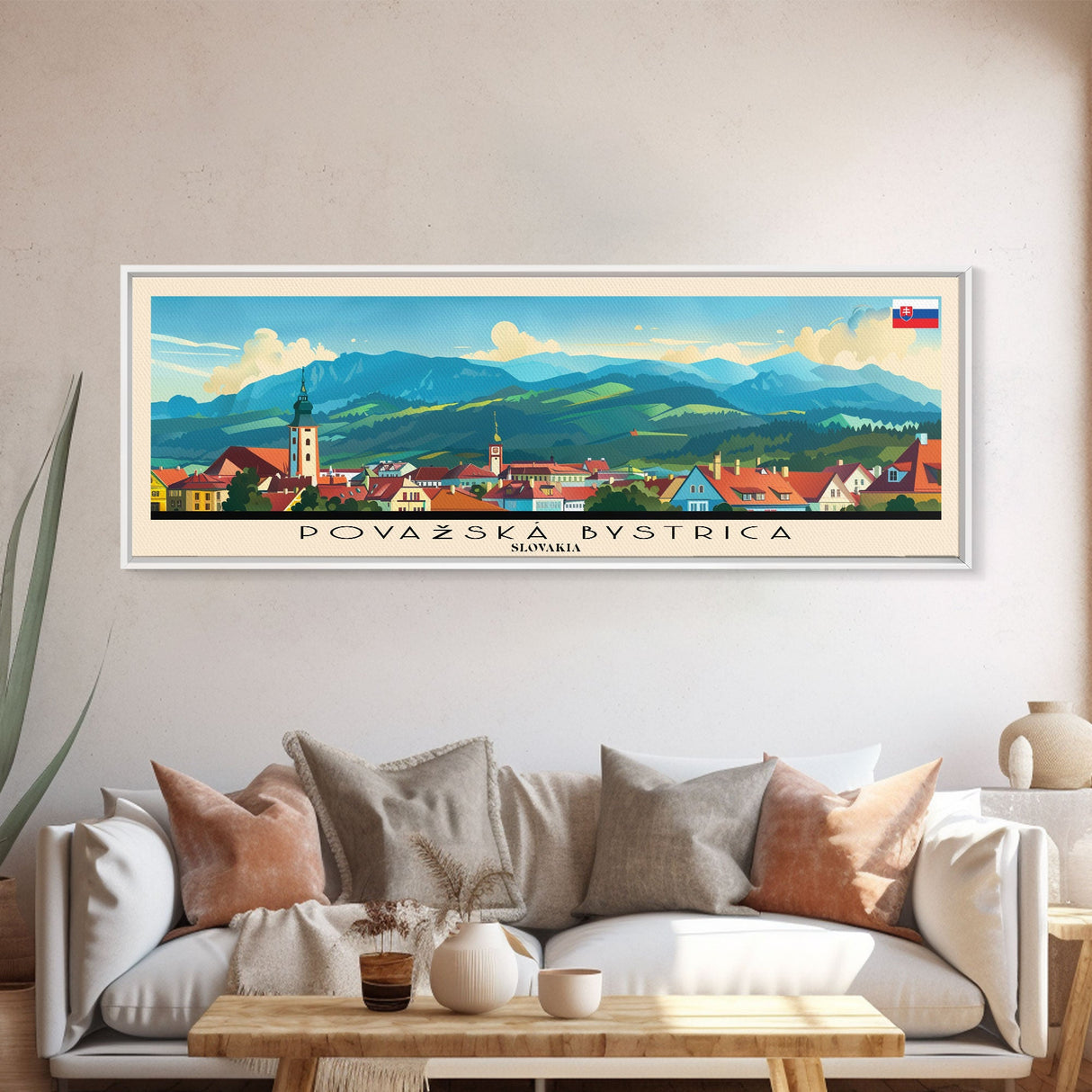 Povazska Bystrica Slovakia Travel Print Wall Art, Panoramic City Art, Travel Art, Wall Decor, Vacation Gift, Framed Canvas Print Or Metal Art