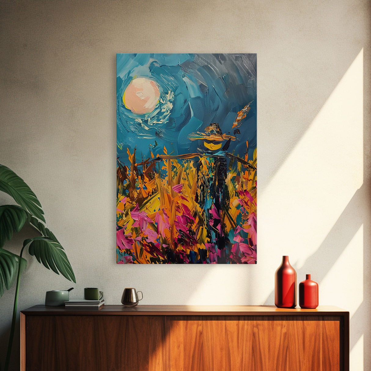 Halloween Ghostly Specter in Enchanted Forest Framed Canvas Print, Spooky Wall Art, Home Decor, Witch's Lair, Gift Idea, Midnight Haunt