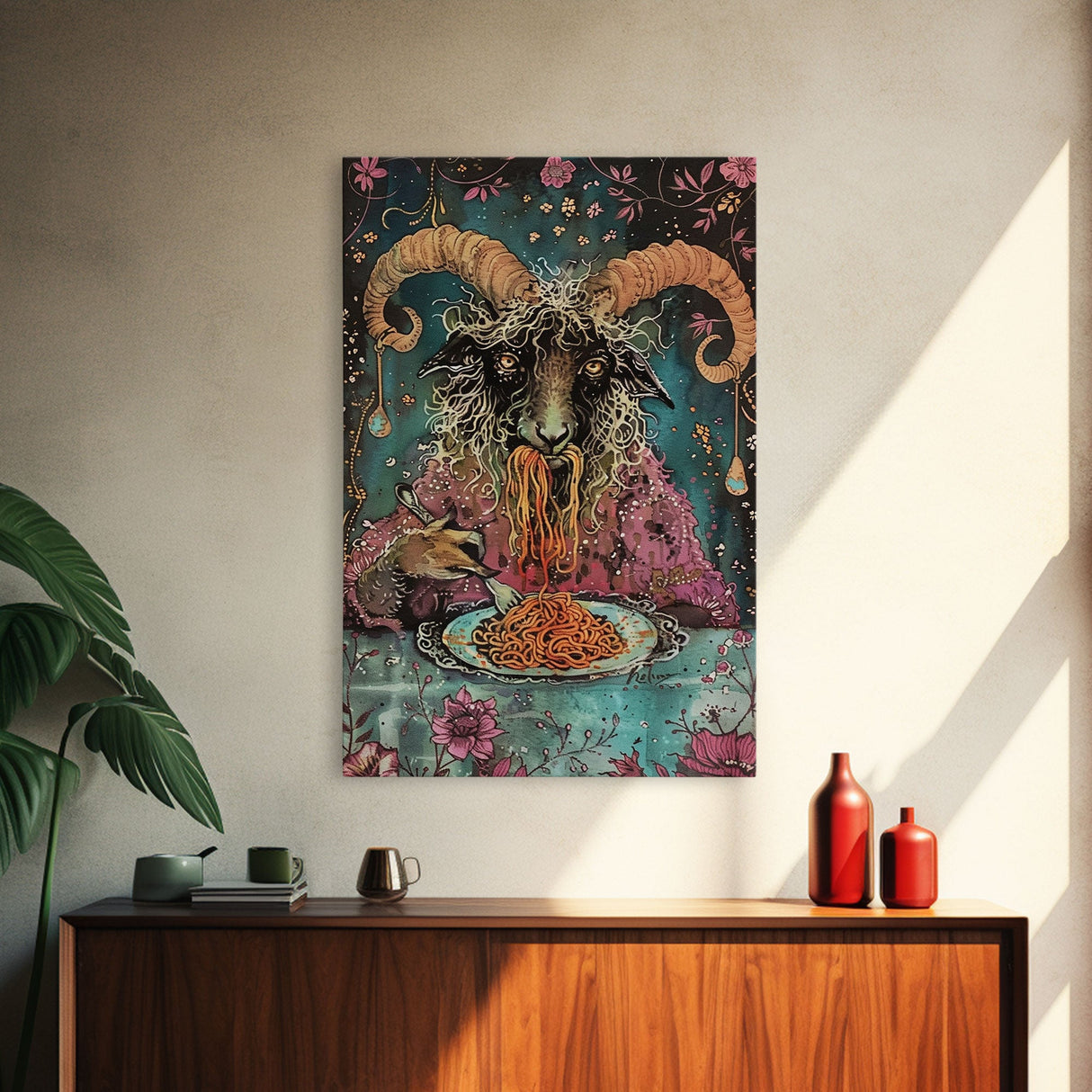 Halloween Sinister Alchemist Framed Canvas Print, Wall Art, Living Room Decor, Halloween Decoration, Spooky Art, Haunted House Art