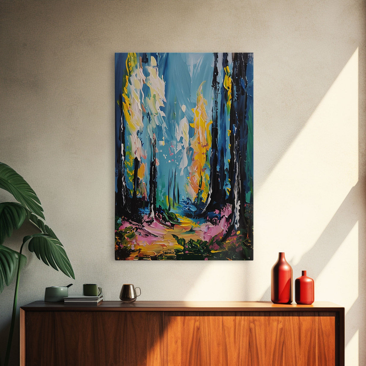 Ghostly Churchyard Framed Canvas Print, Halloween Haunted Church, Spooky Graveyard Art, Gothic Decor, Nighttime Artwork, Framed Canvas Print