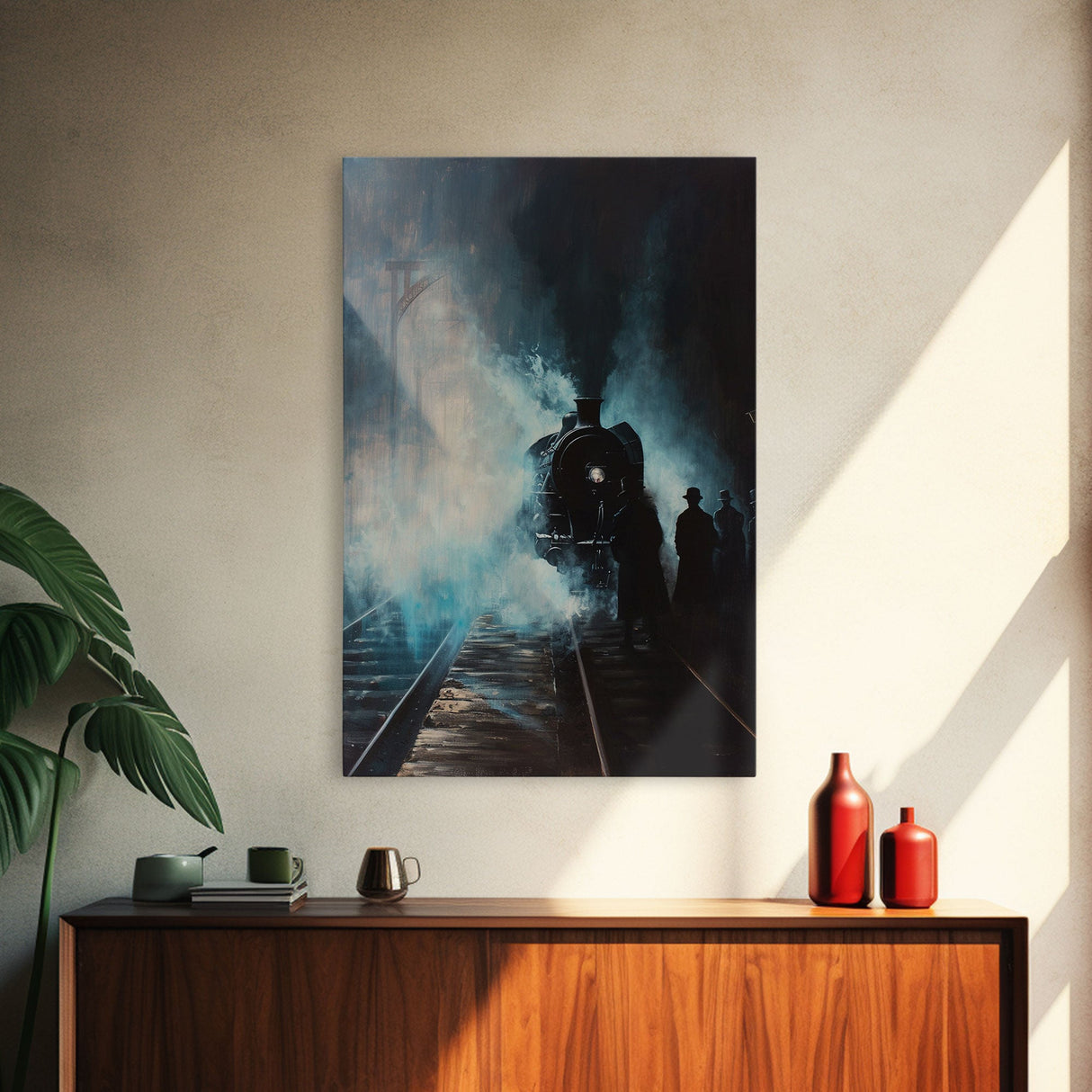 Mysterious Spooky Carnival Tent Framed Canvas Print, Halloween Wall Art, Haunted House Decor, Ghostly Home Decoration, Halloween Art