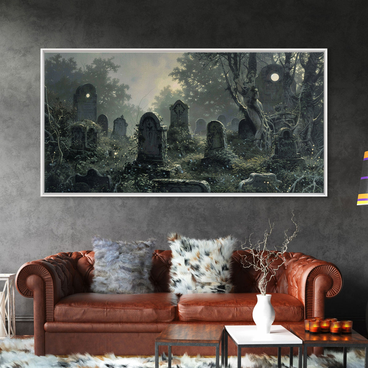 Dark Academia Wall Art, Framed Canvas Print, Spooky Halloween Wall Art, Halloween Wall Decor, Spooky Vibes, Victorian Oil Painting