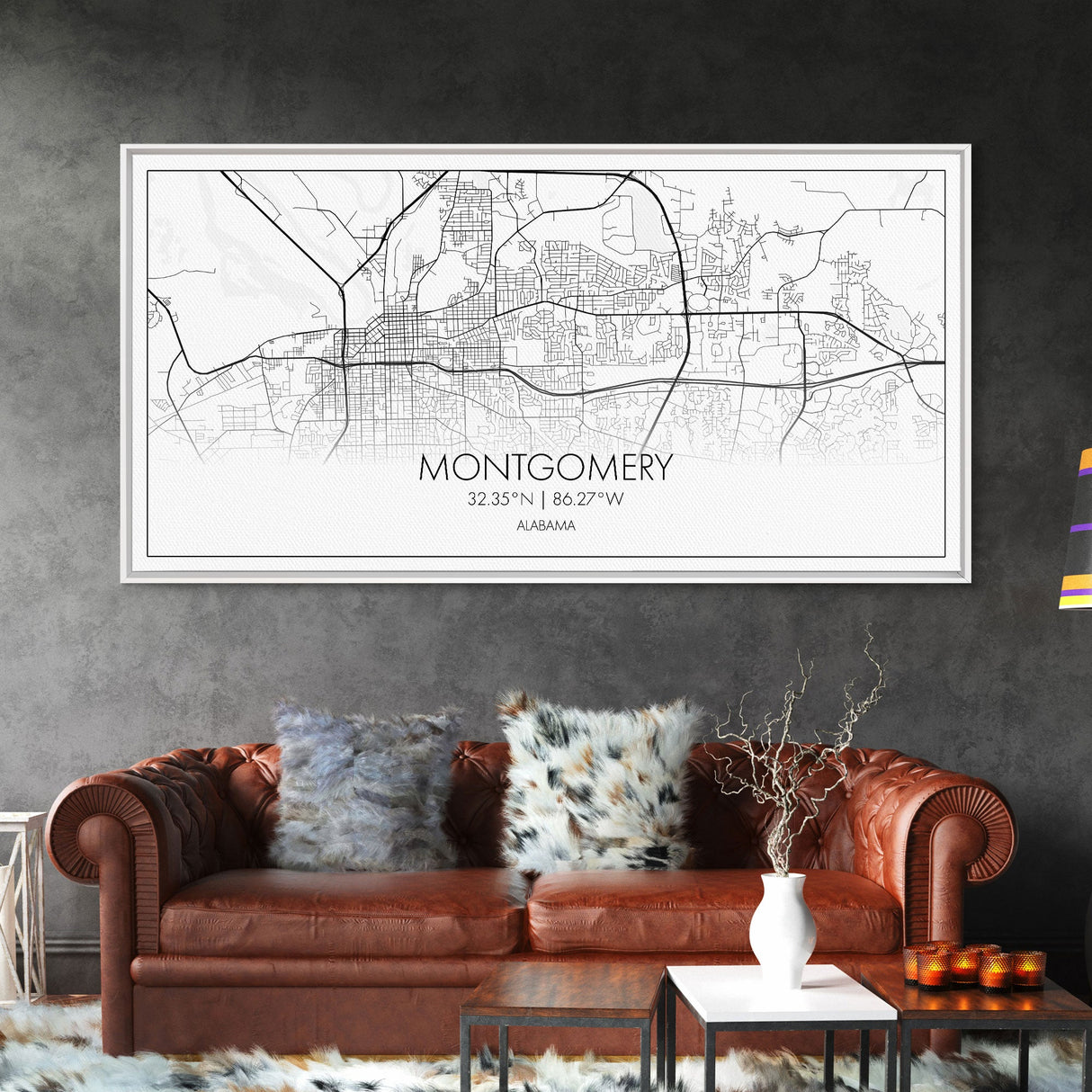 Montgomery City Map, Alabama Map, Map Art, Minimalist Wall Art, Wall Art, Canvas Art, Farmhouse Wall Art, Girlfriend Gift, Teen Room, Office