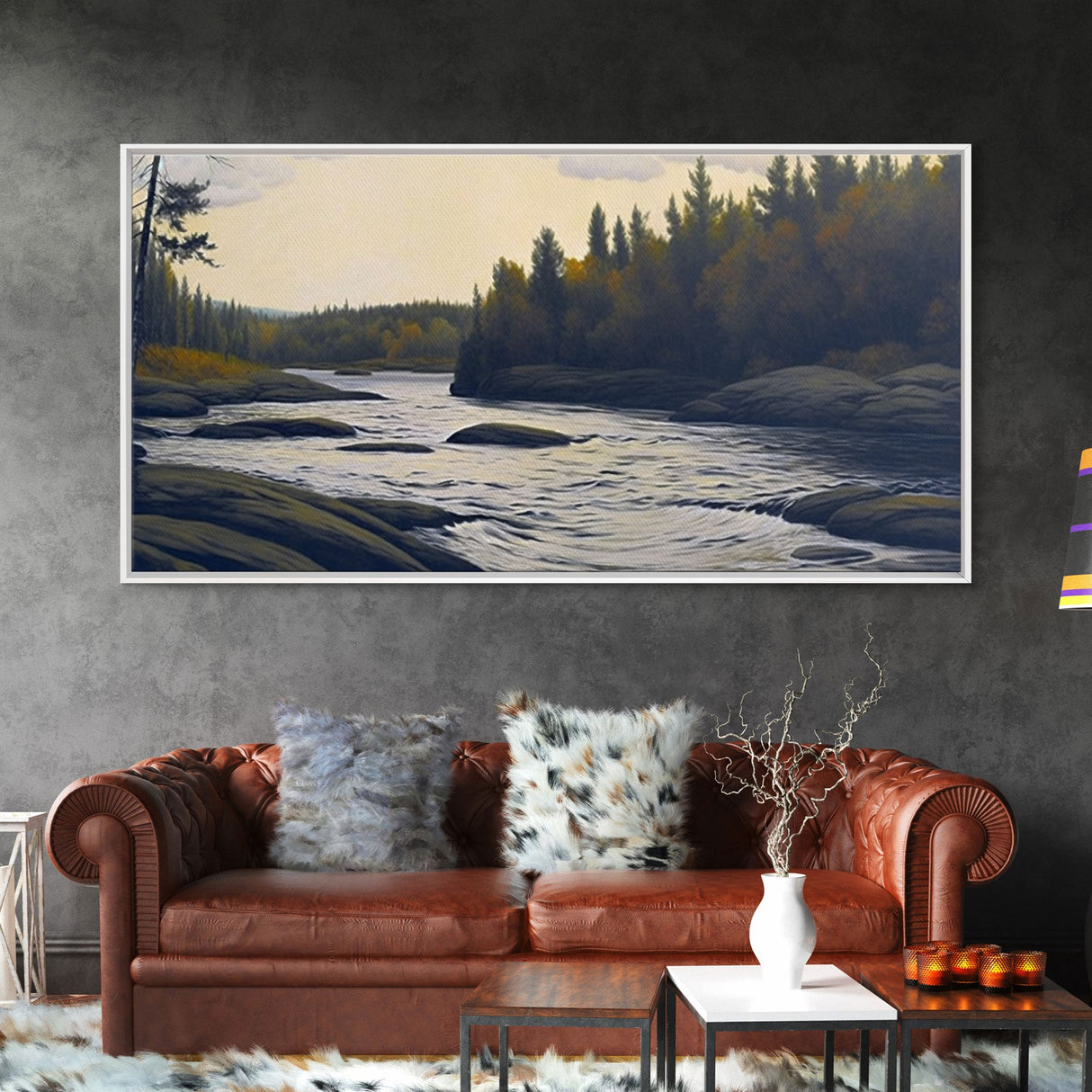 Landscape wall art, Vintage art, Antique landscape painting, Landscape print, Vintage Style Art, Panoramic art, Calm valley, Farm artwork