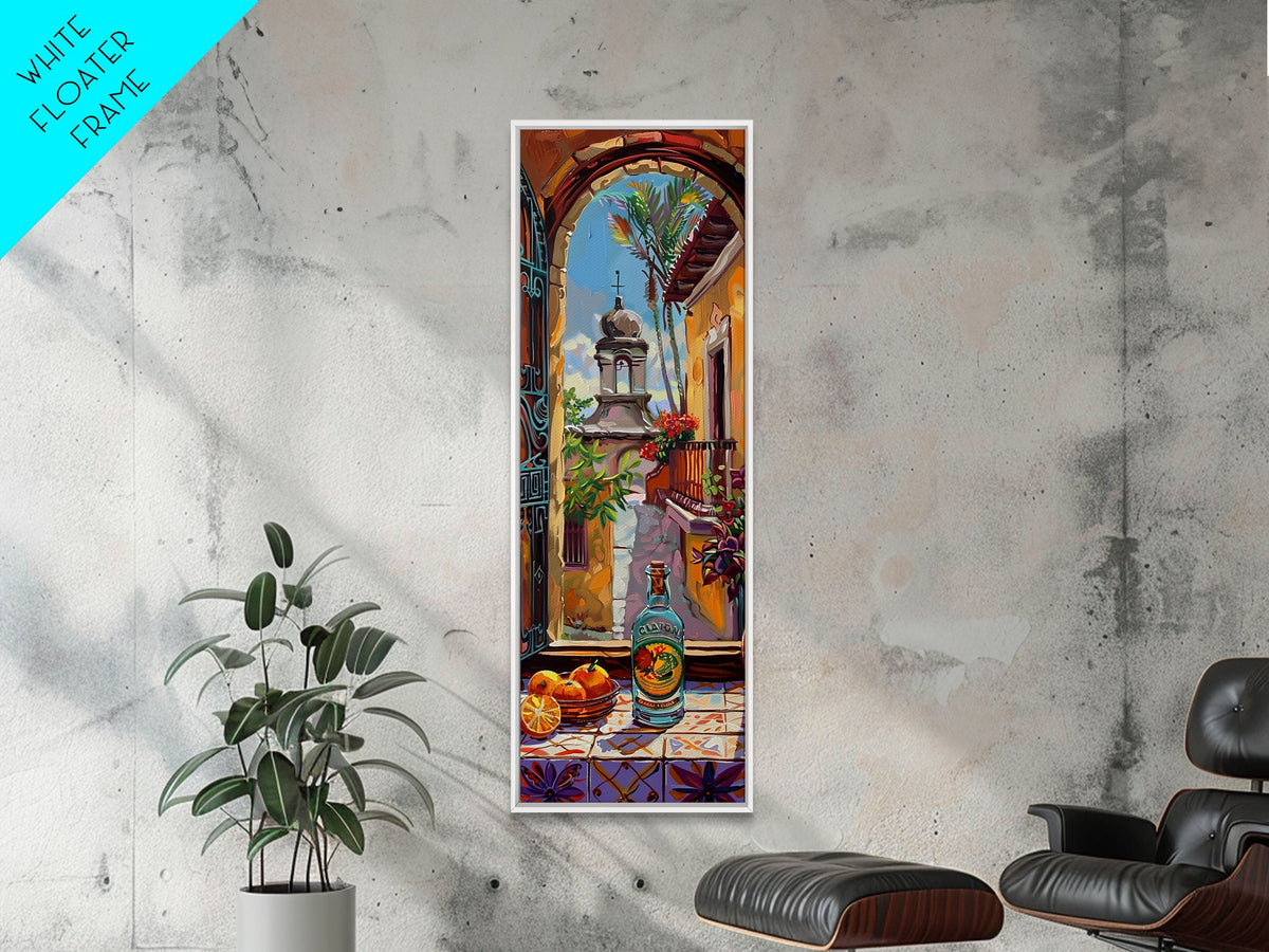 Framed and Printed Vertical Rustic Still Life Printed Canvas, Textured Canvas Painting, Spanish Style Kitchen Art, Abstract Modern Wall Art