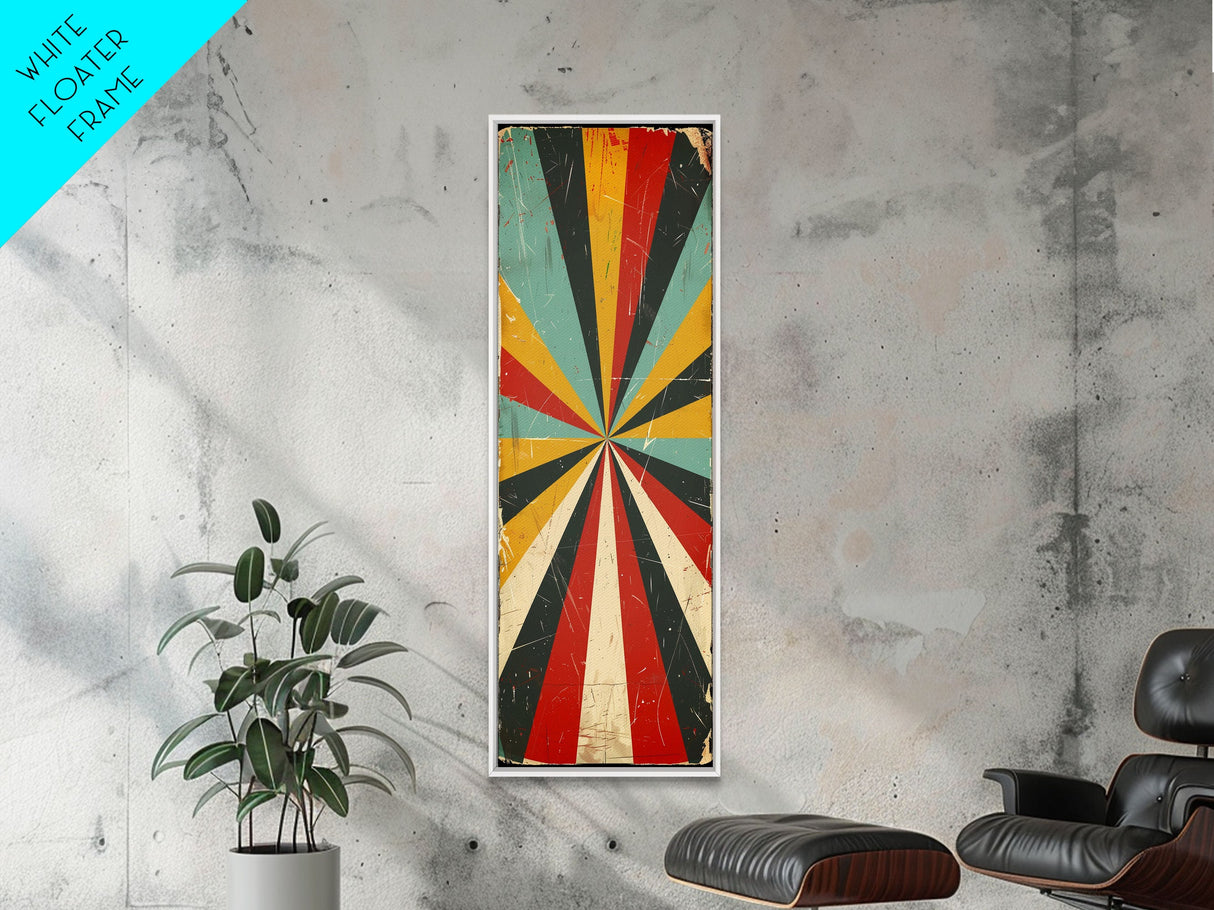 Retro MCM Style Starburst, Trippy Decor, Grunge Decor, Distressed Wall Art