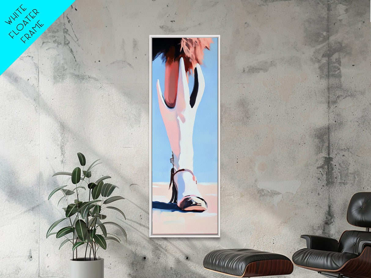 Western Boot Detail Canvas Print black cowgirl painting rustic decor farmhouse art southwest wall art wabi sabi wall art fashion art