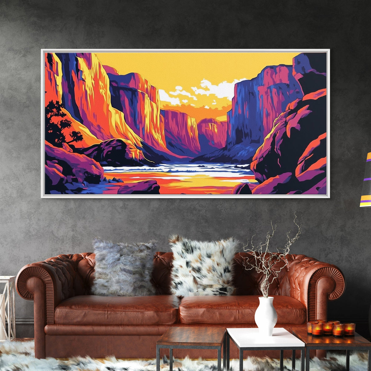 Yosemite Valley, mountain painting, landscape painting, rustic wall art, Joshua tree art, southwest wall art, framed canvas print