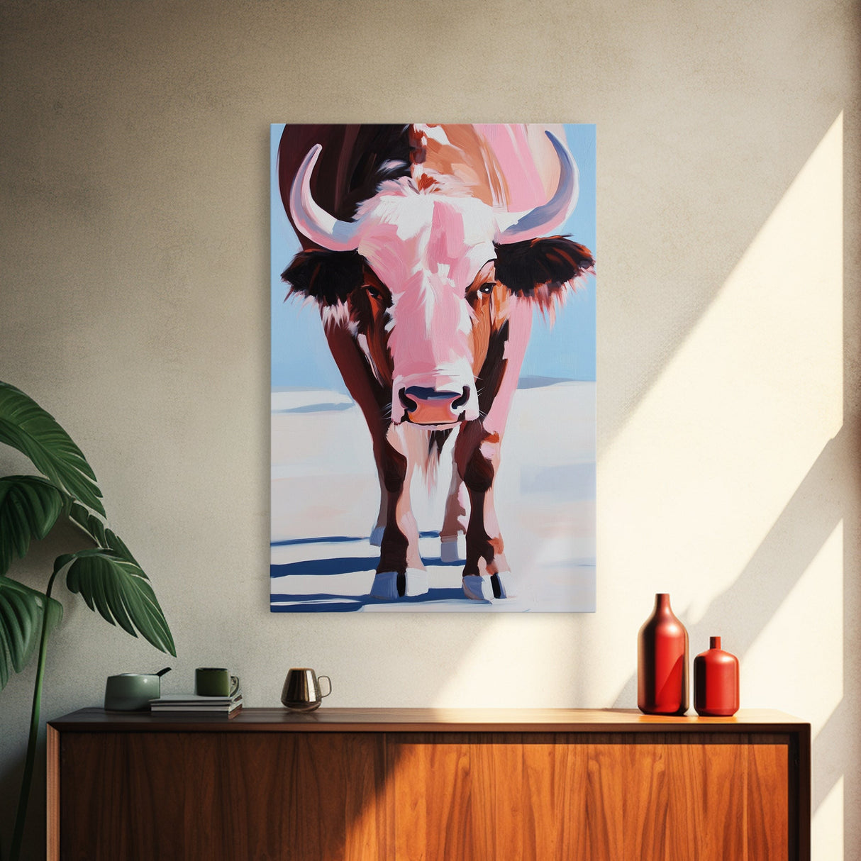 Bison Painting, Western Art, Framed Canvas Print, rustic wall art, vintage horse art, southwest wall art, farmhouse art, gift idea for him