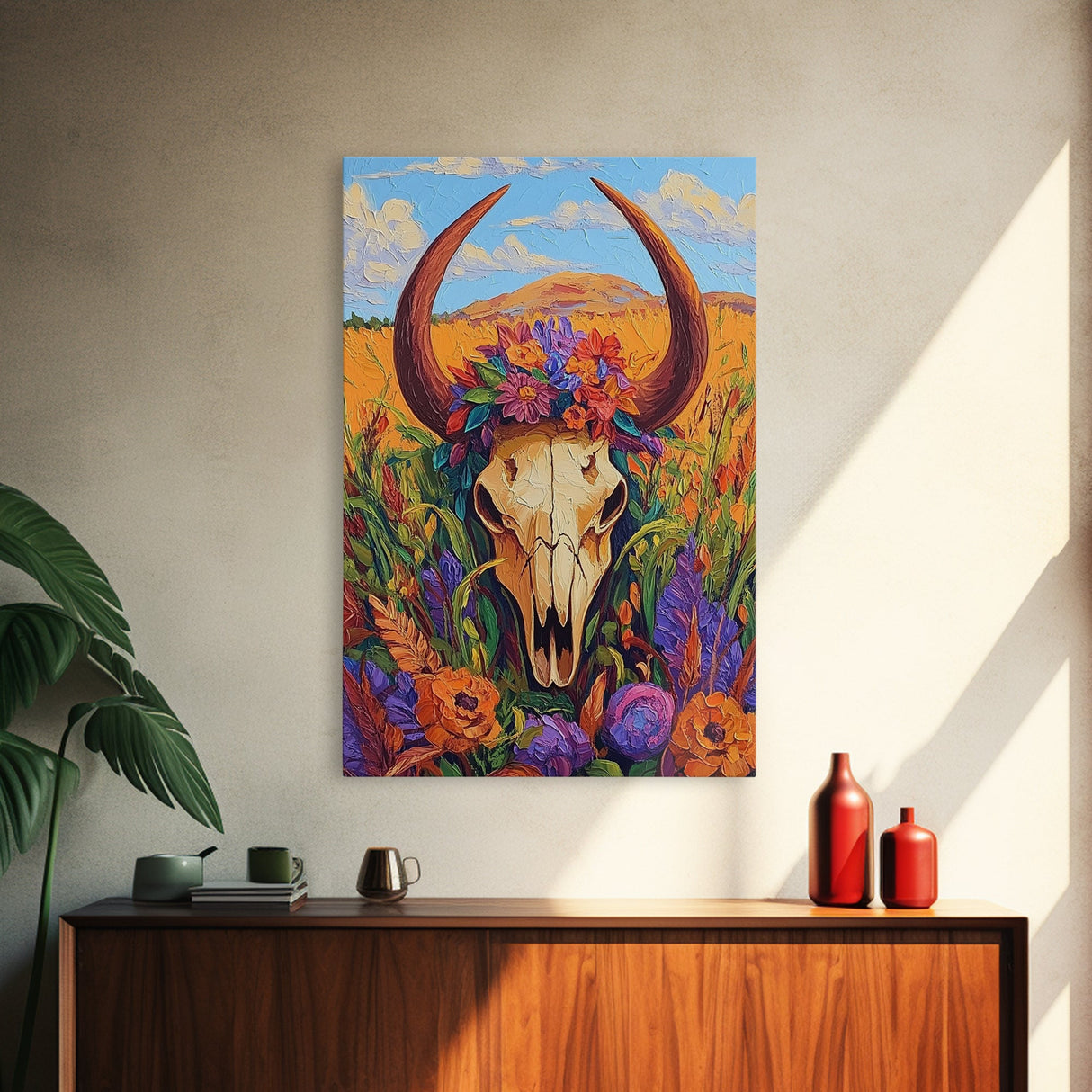 Western Carriage Art, Bold Color Painting, Southwest Wall Art, Framed Canvas Print, Rustic Decor, Moody Art, Extra Wide Art, Farmhouse Aesthetic, Gift Idea