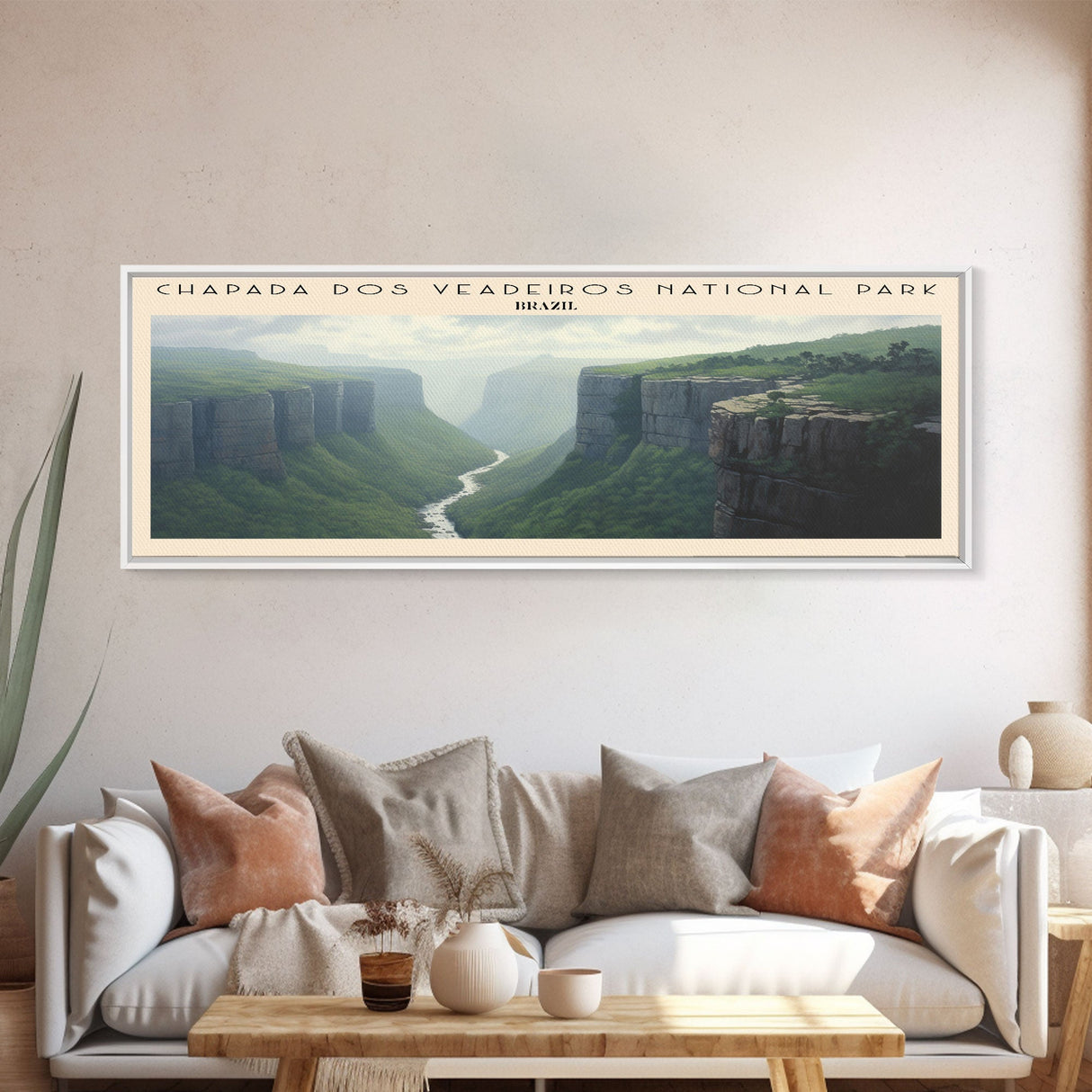 Chapada dos Veadeiros National Park COUNTRY | Framed Travel Poster Canvas Print | Trendy Wall Art | Watercolor Painting | Living Room Art | Unique Art