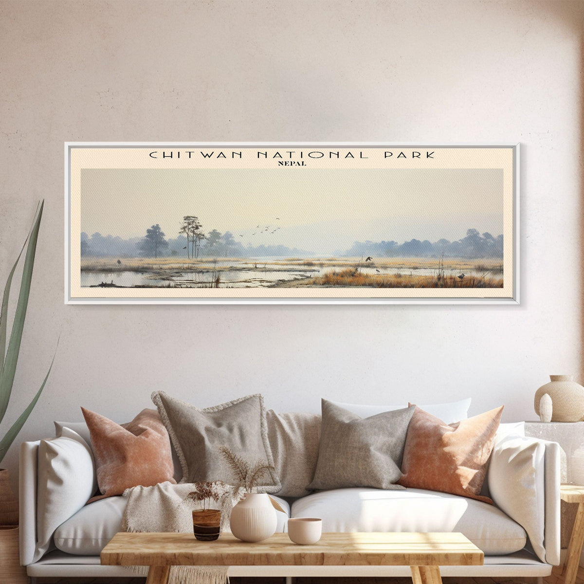 Chitwan National Park Travel Print Wall Art, Travel Poster Print, Retro Style COUNTRY Home Decor, Wall Hanging, Travel Gift Idea, Unique Metal Art