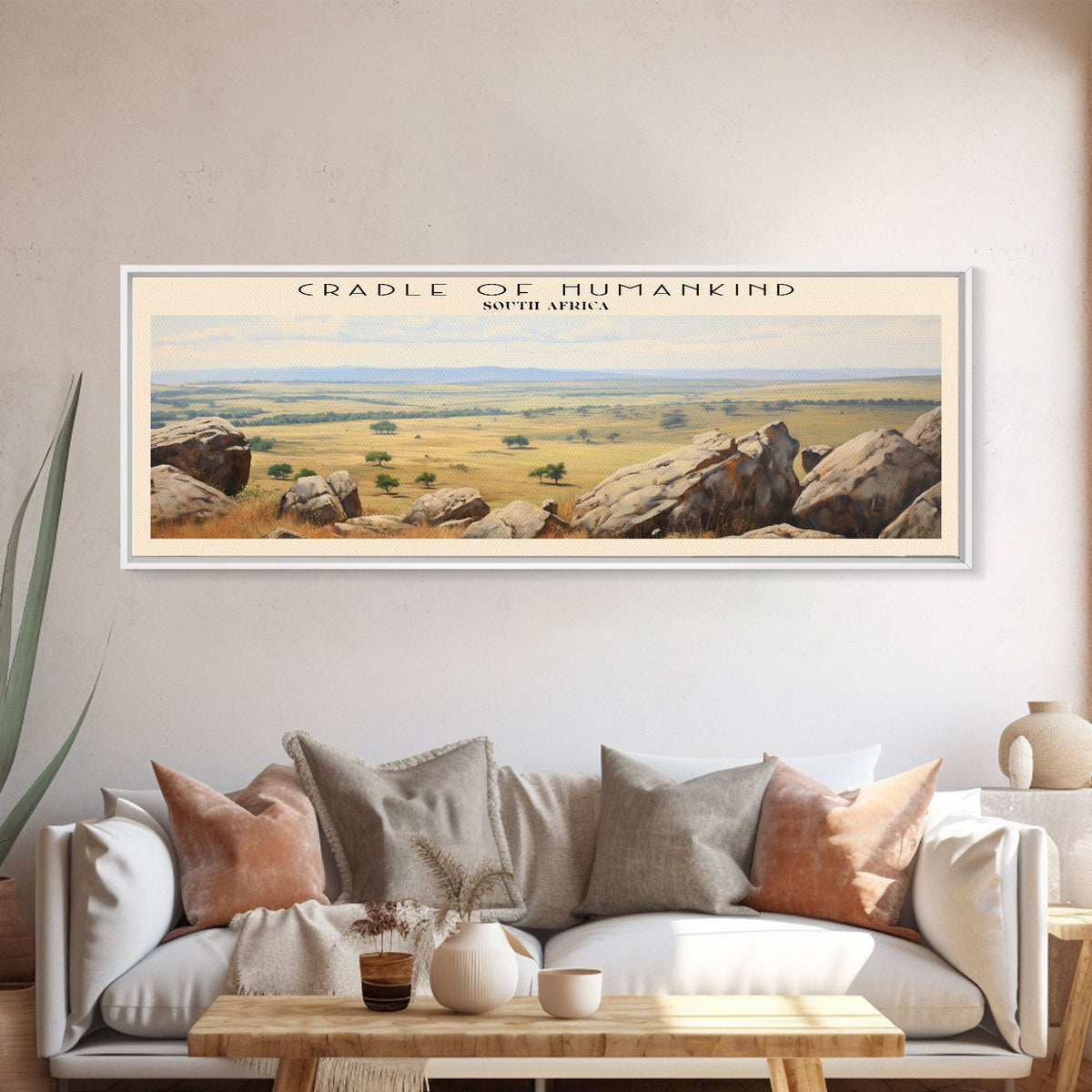Cradle of Humankind Travel Poster Print, Framed Canvas Print, COUNTRY Travel Art, Wood Framed Art, Wall Hanging, Home Decor