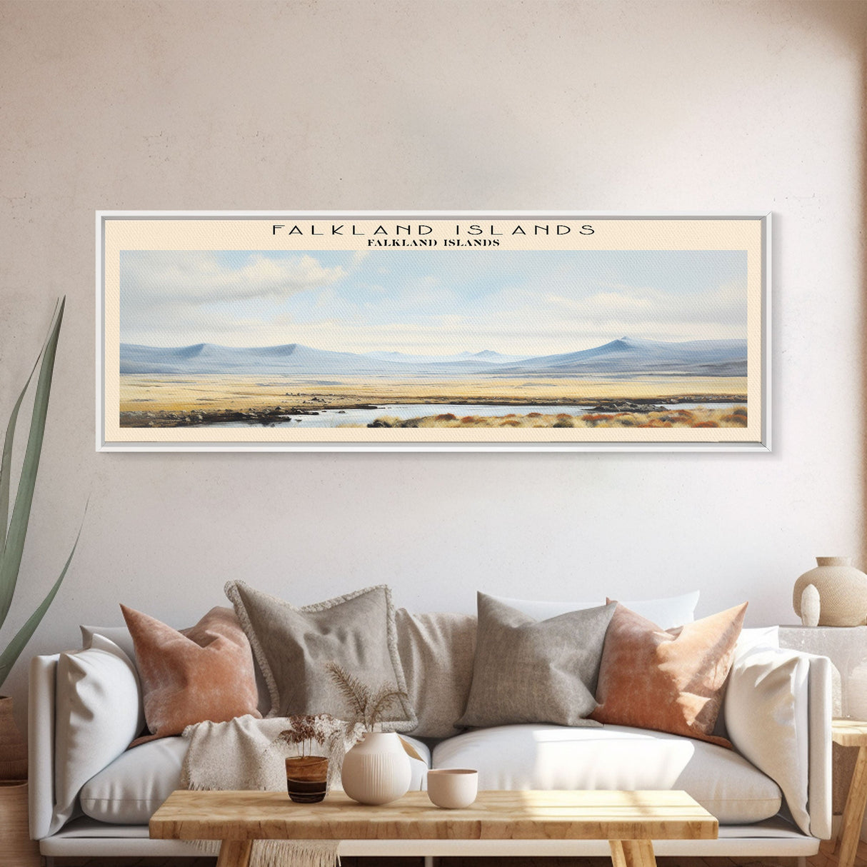 Falkland Islands Framed Canvas Print Travel Poster | Wall Art | Home Decor | Gift For Travel Lover | Wall Hanging | Original Art