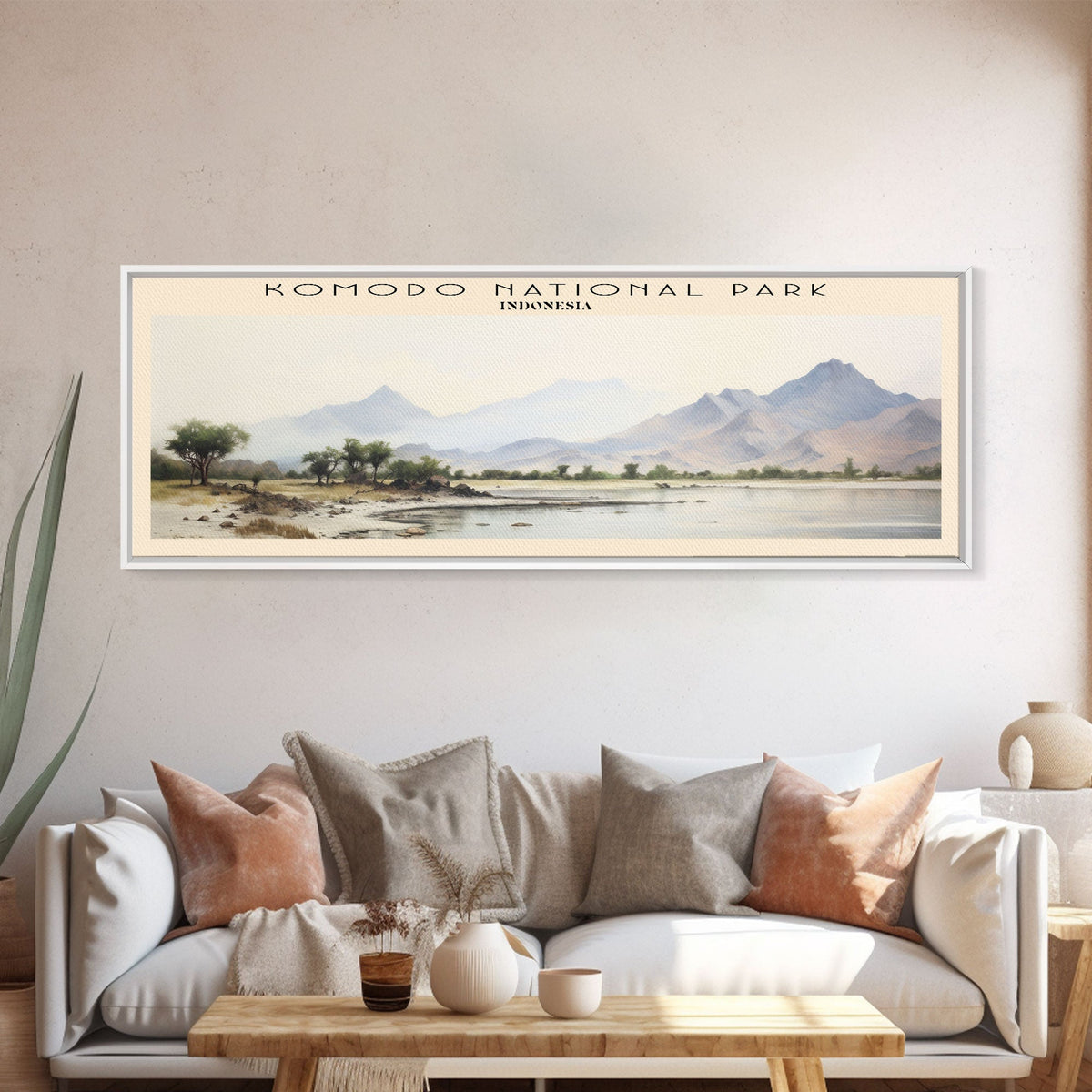 Komodo National Park Framed Canvas Print Travel Poster | Wall Art | Home Decor | Gift For Travel Lover | Wall Hanging | Original Art